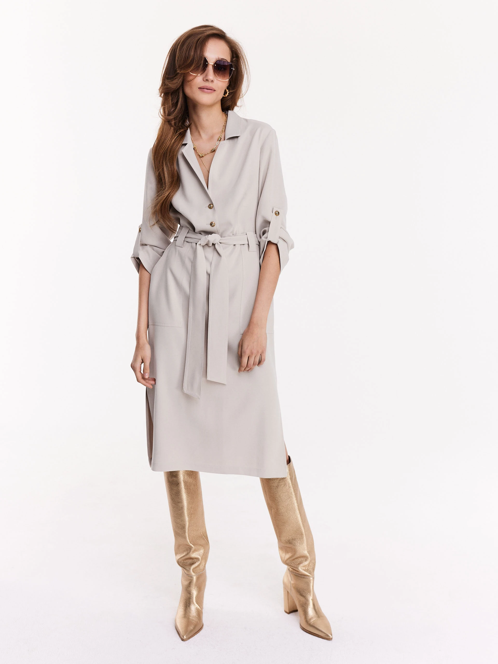 Beige emery in airy fabric