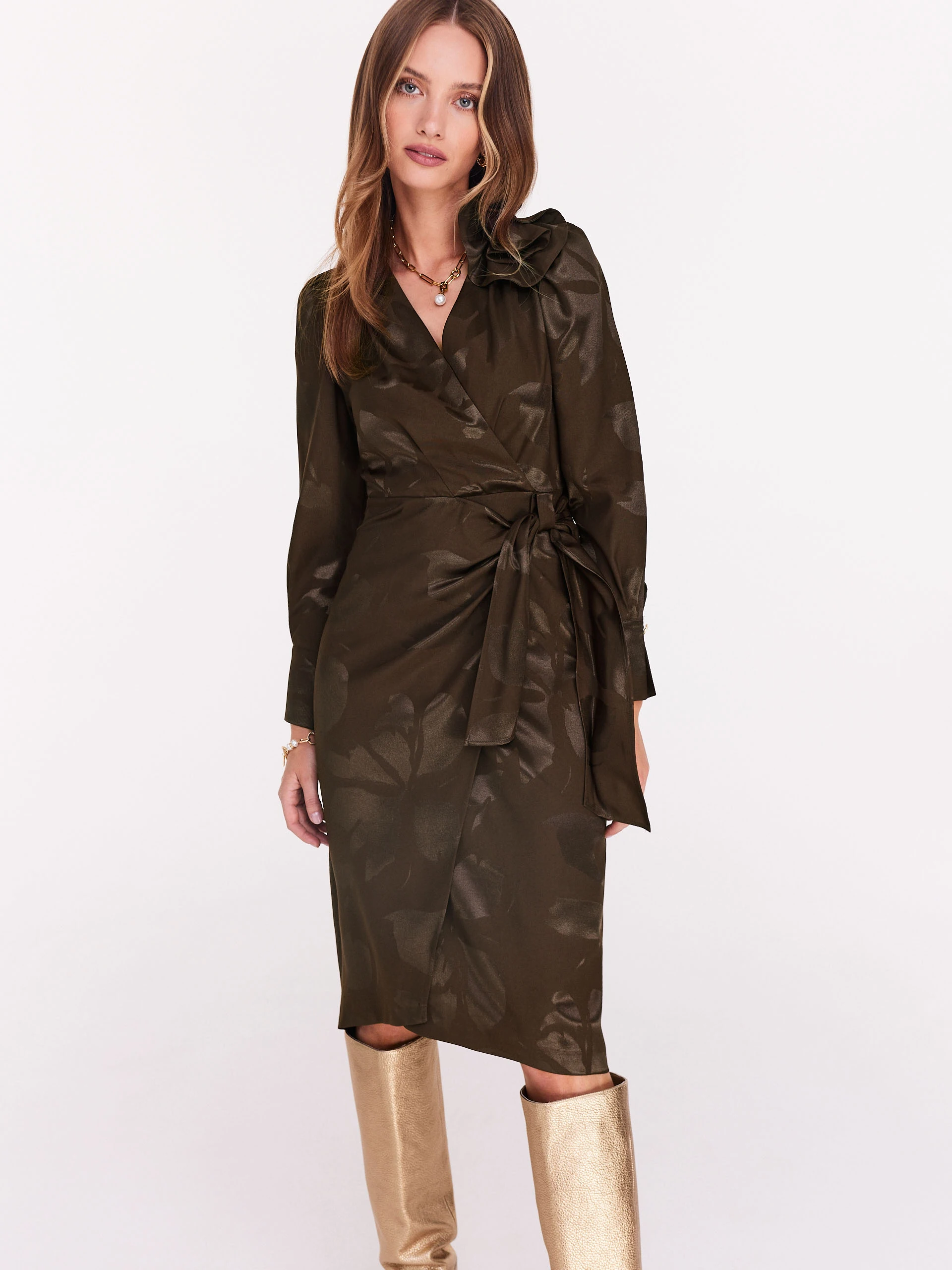 Envelope brown viscose dress
