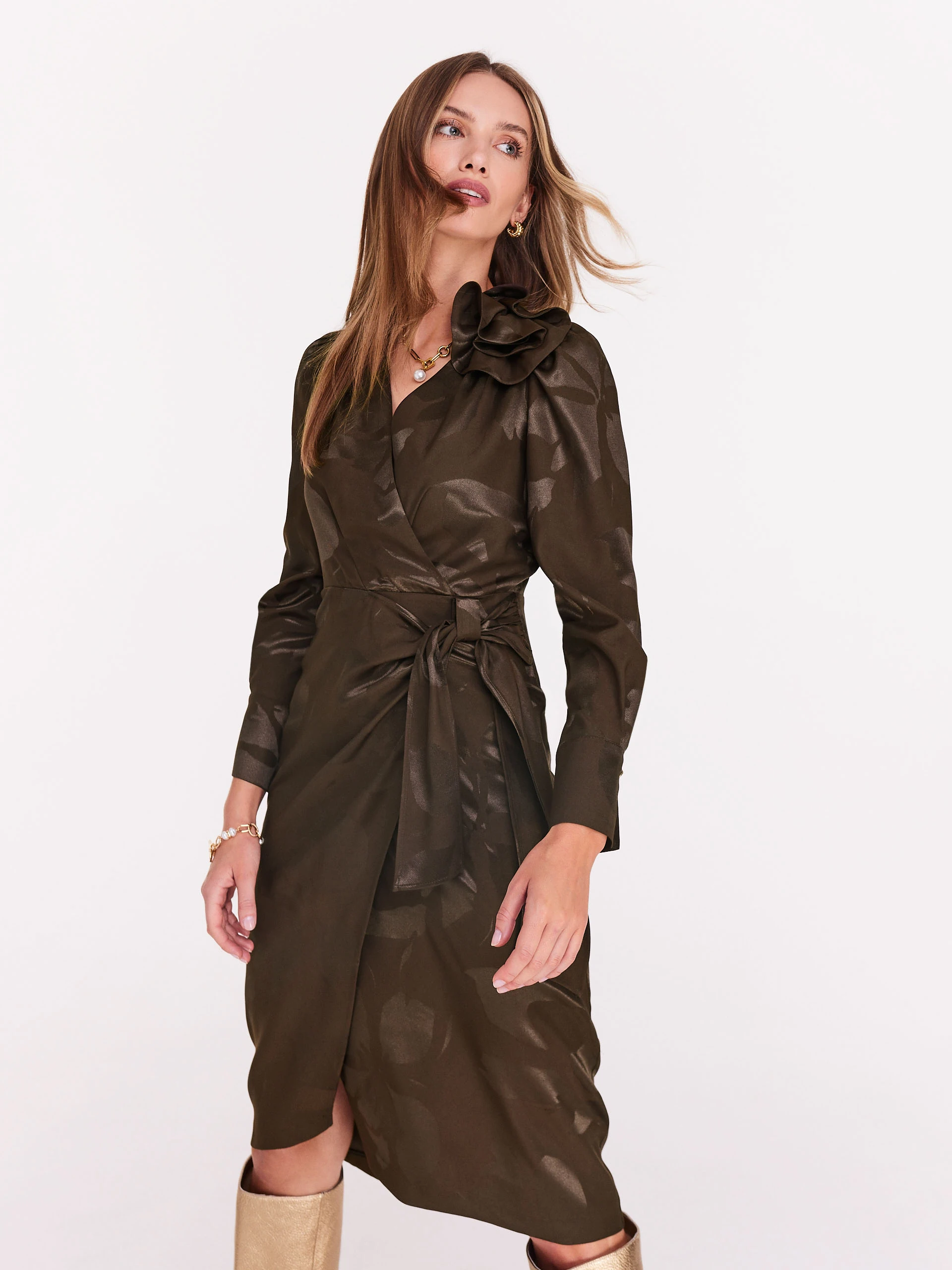 Envelope brown viscose dress