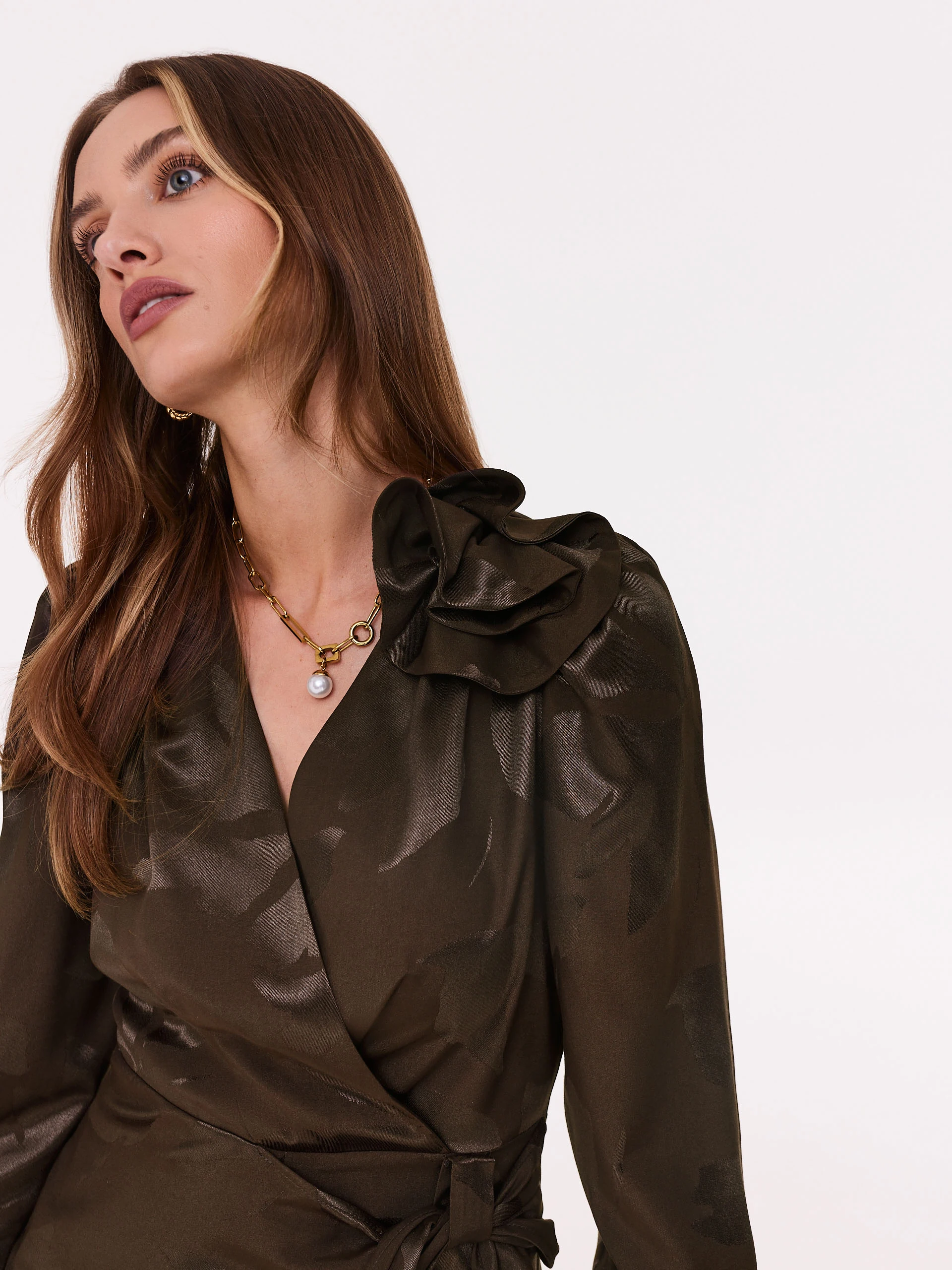 Envelope brown viscose dress