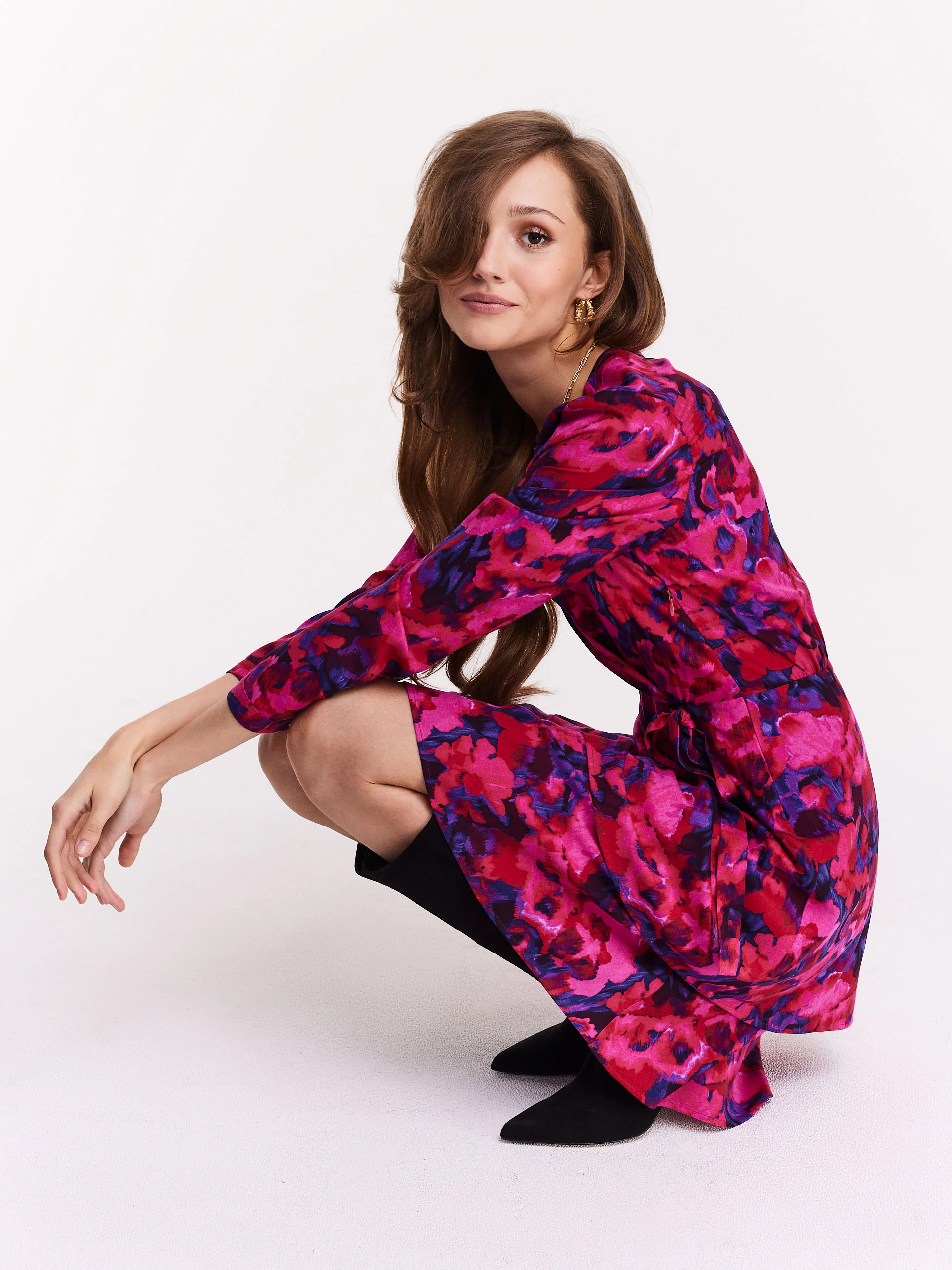 Pink floral dress