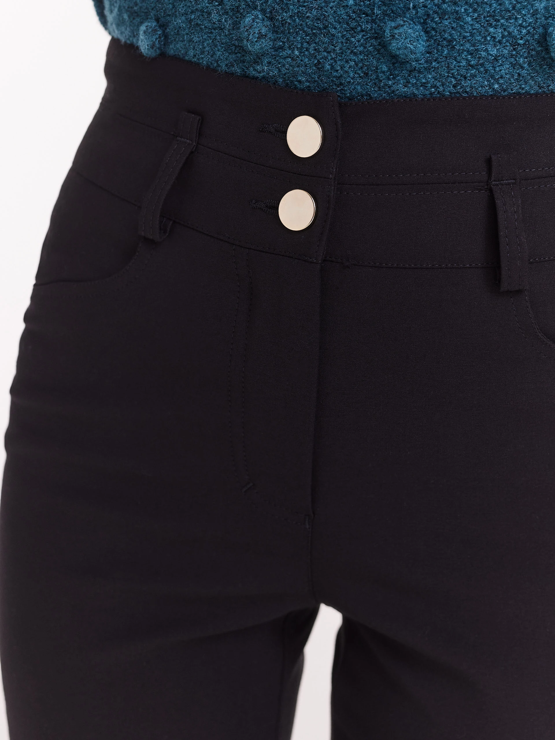 Fitted black high-waisted pants