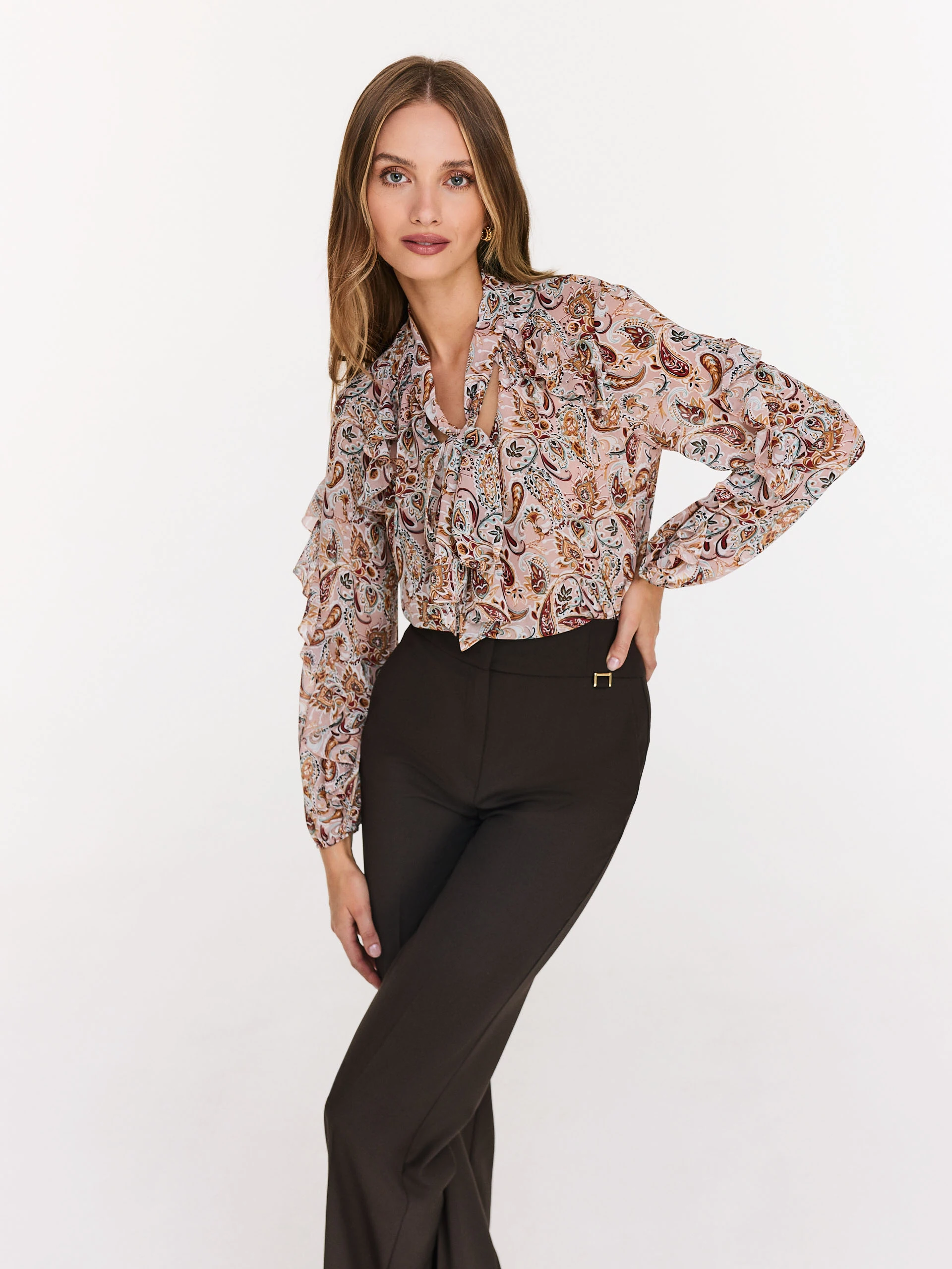 Brown straight leg pants