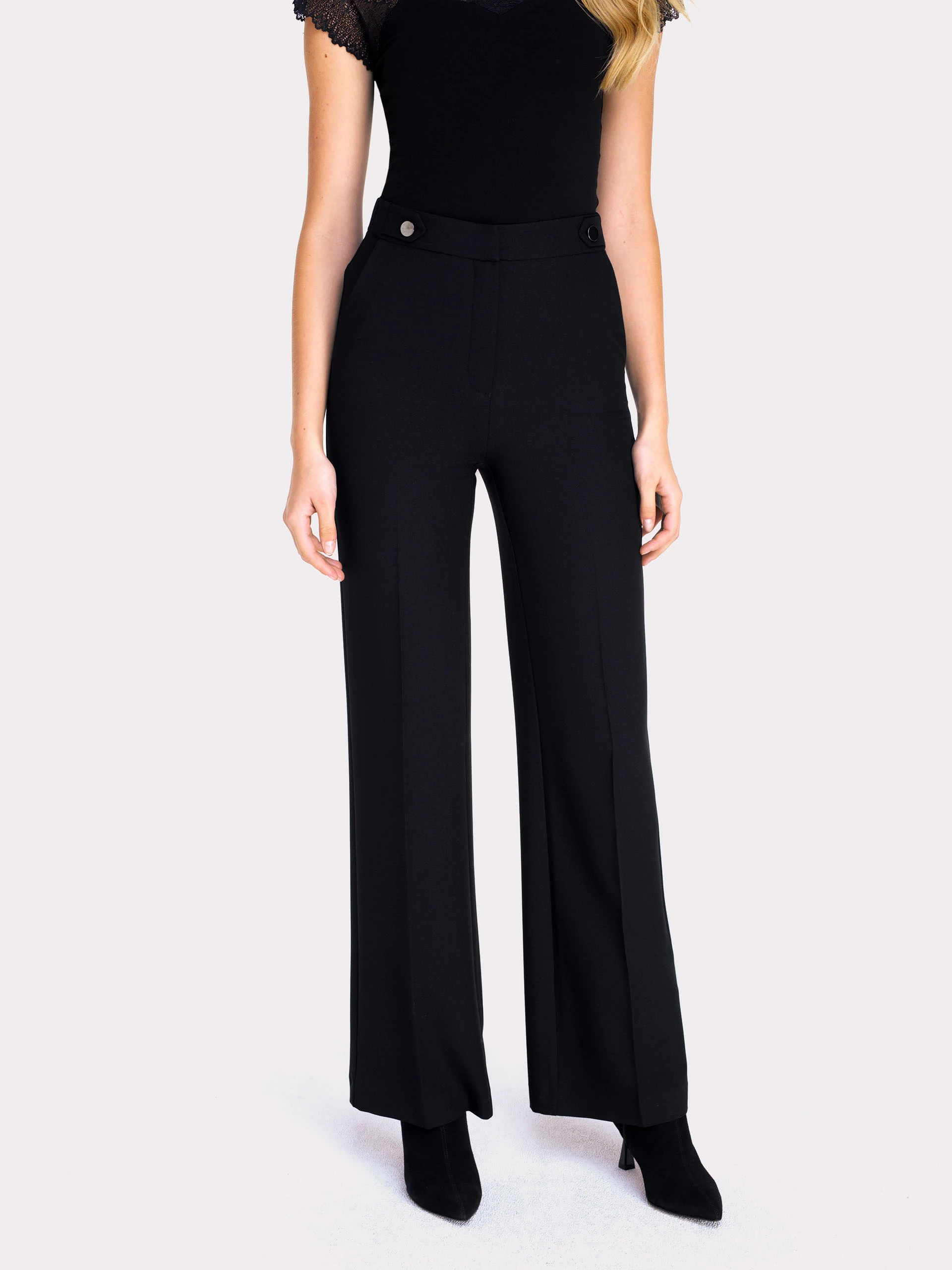 High waist black pants