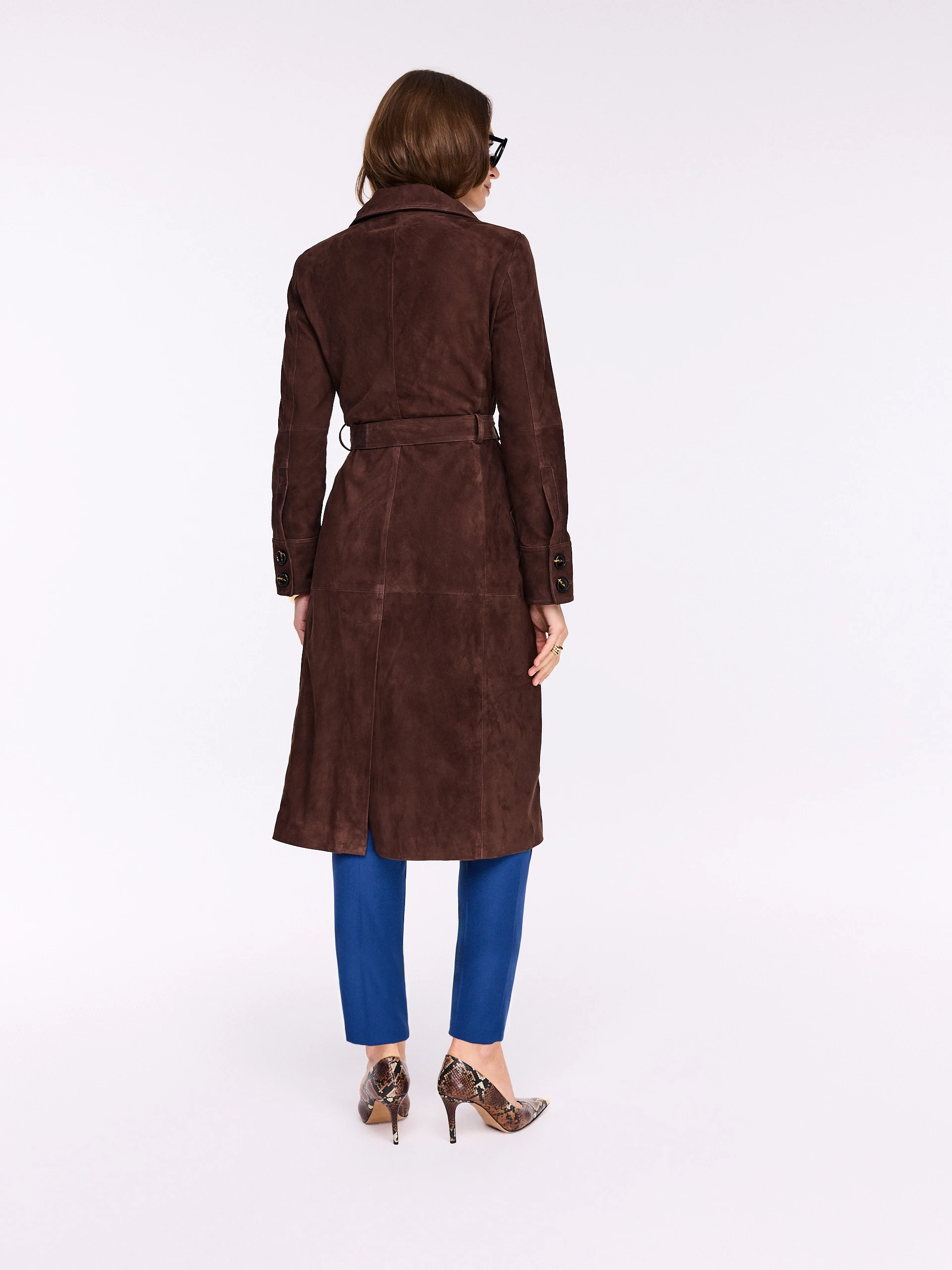 Chocolate suede coat
