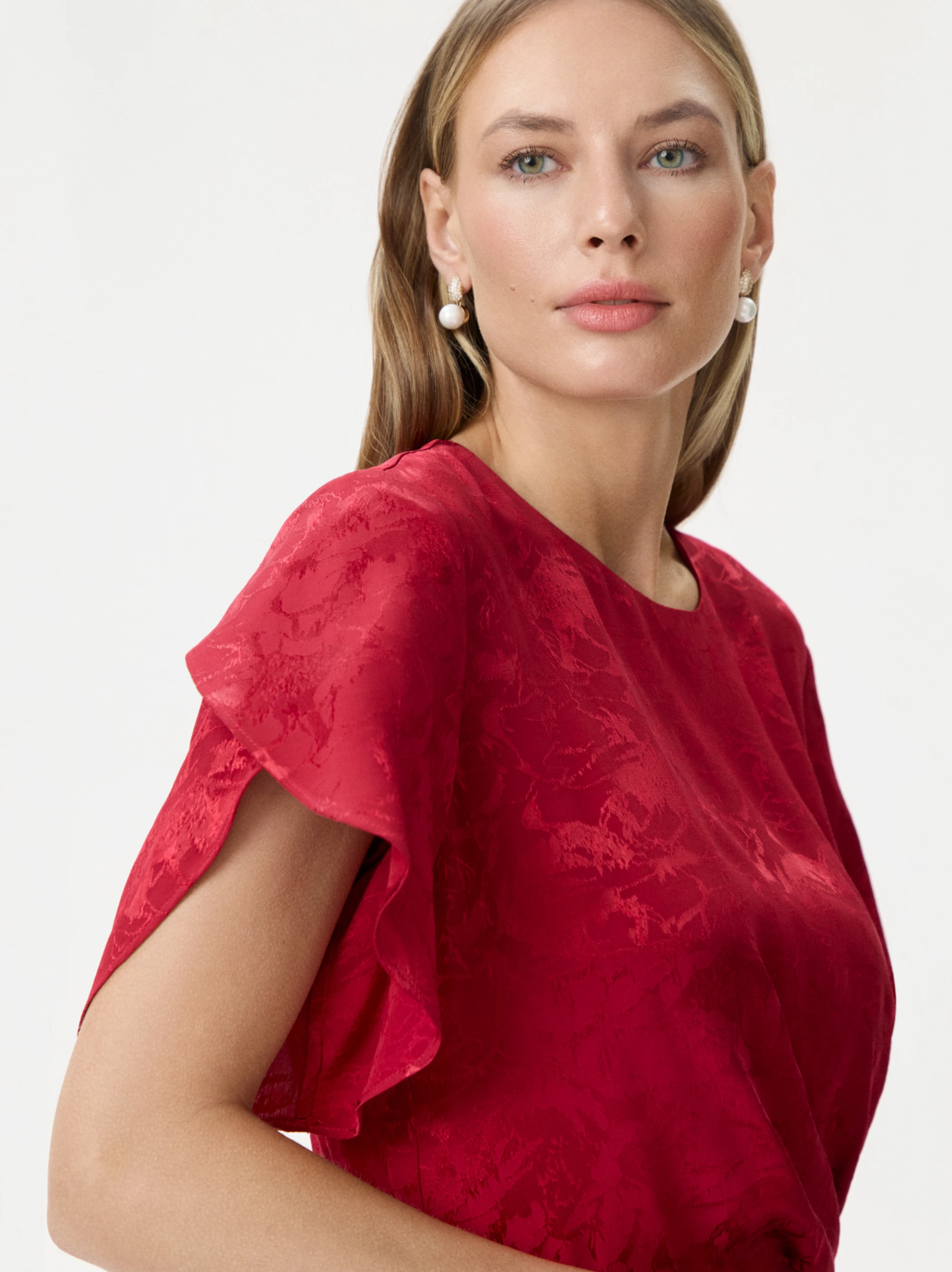 Red midi dress