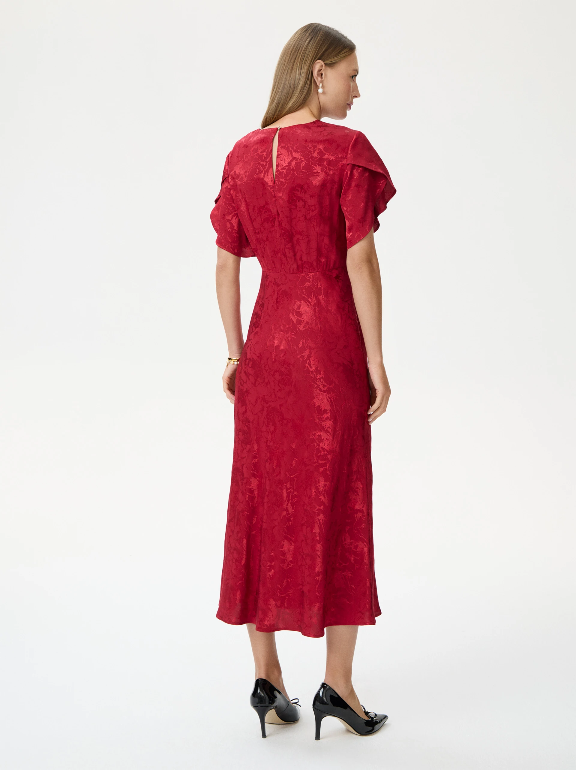 Red midi dress