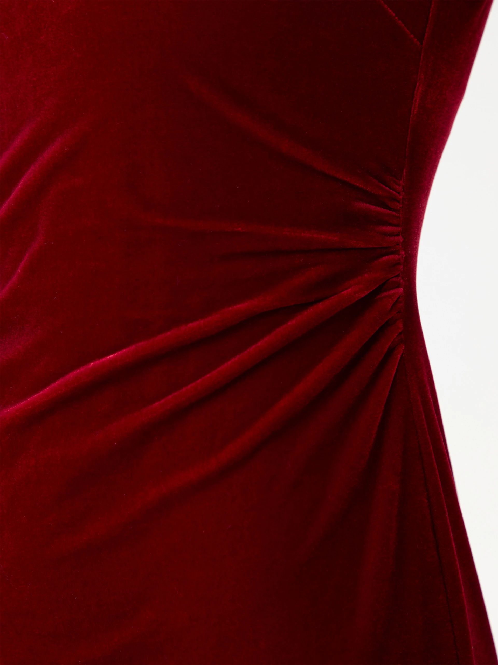 Velour dress with ruffles