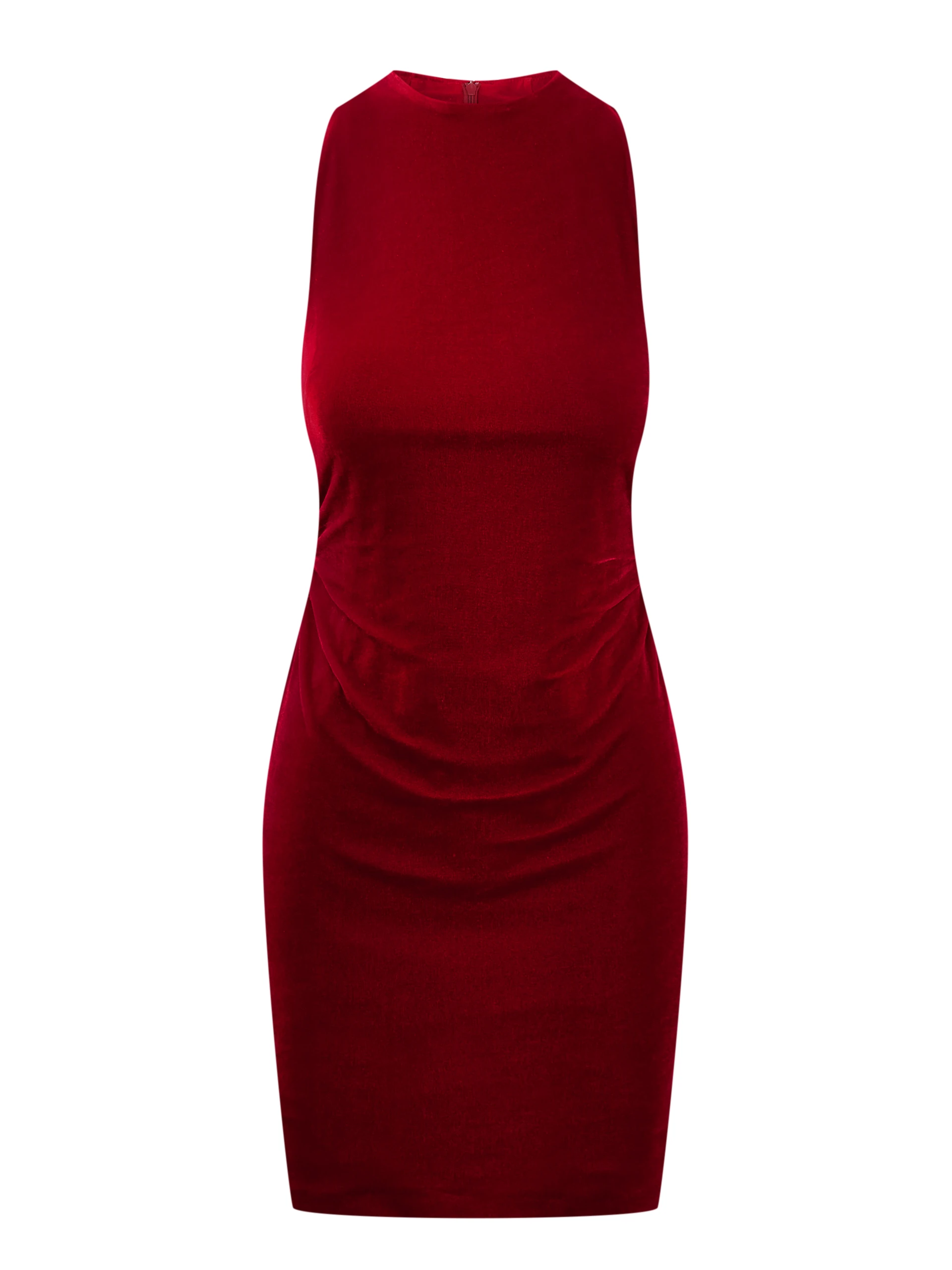 Velour dress with ruffles