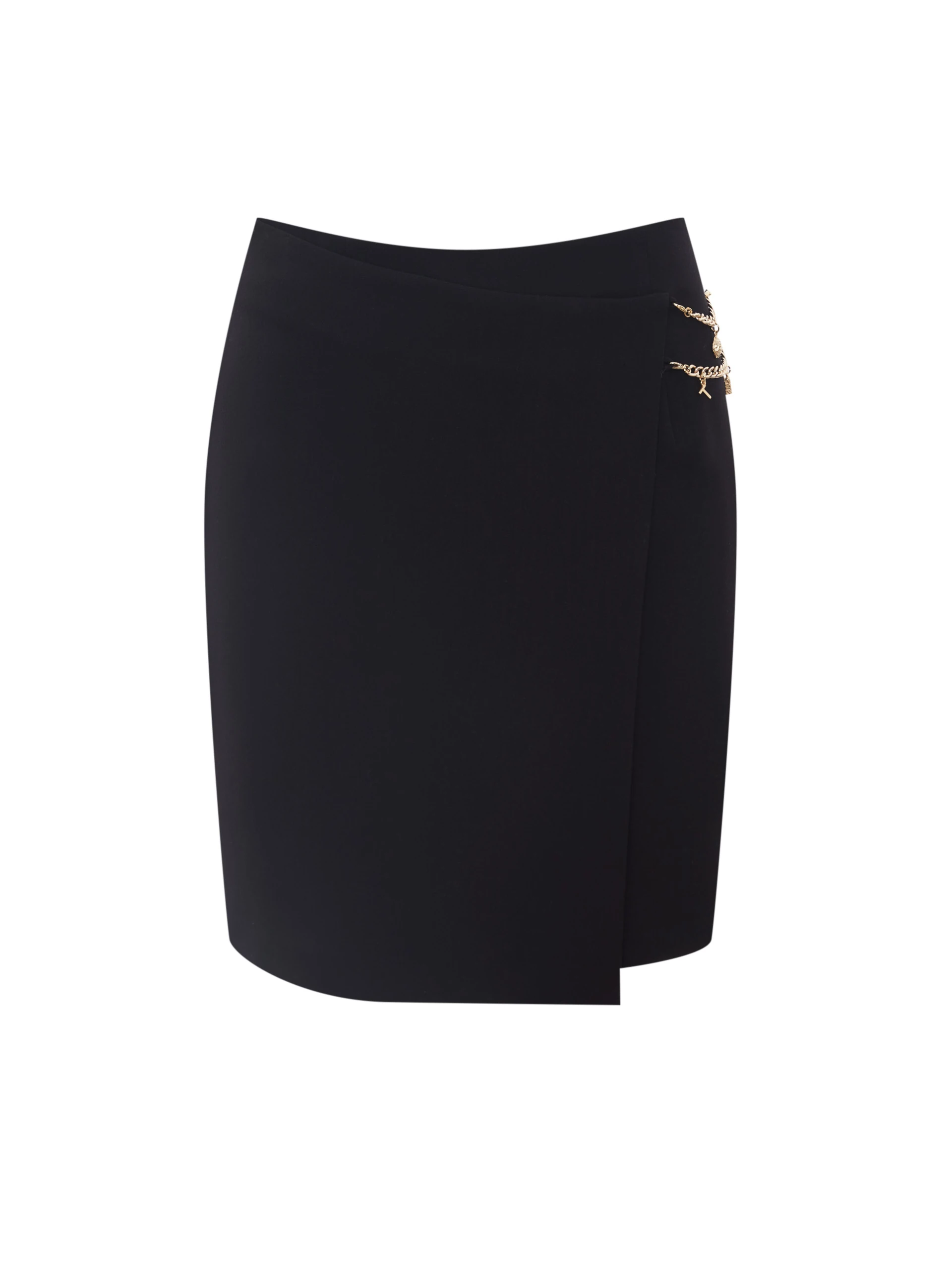 Black short skirt with decorative chain