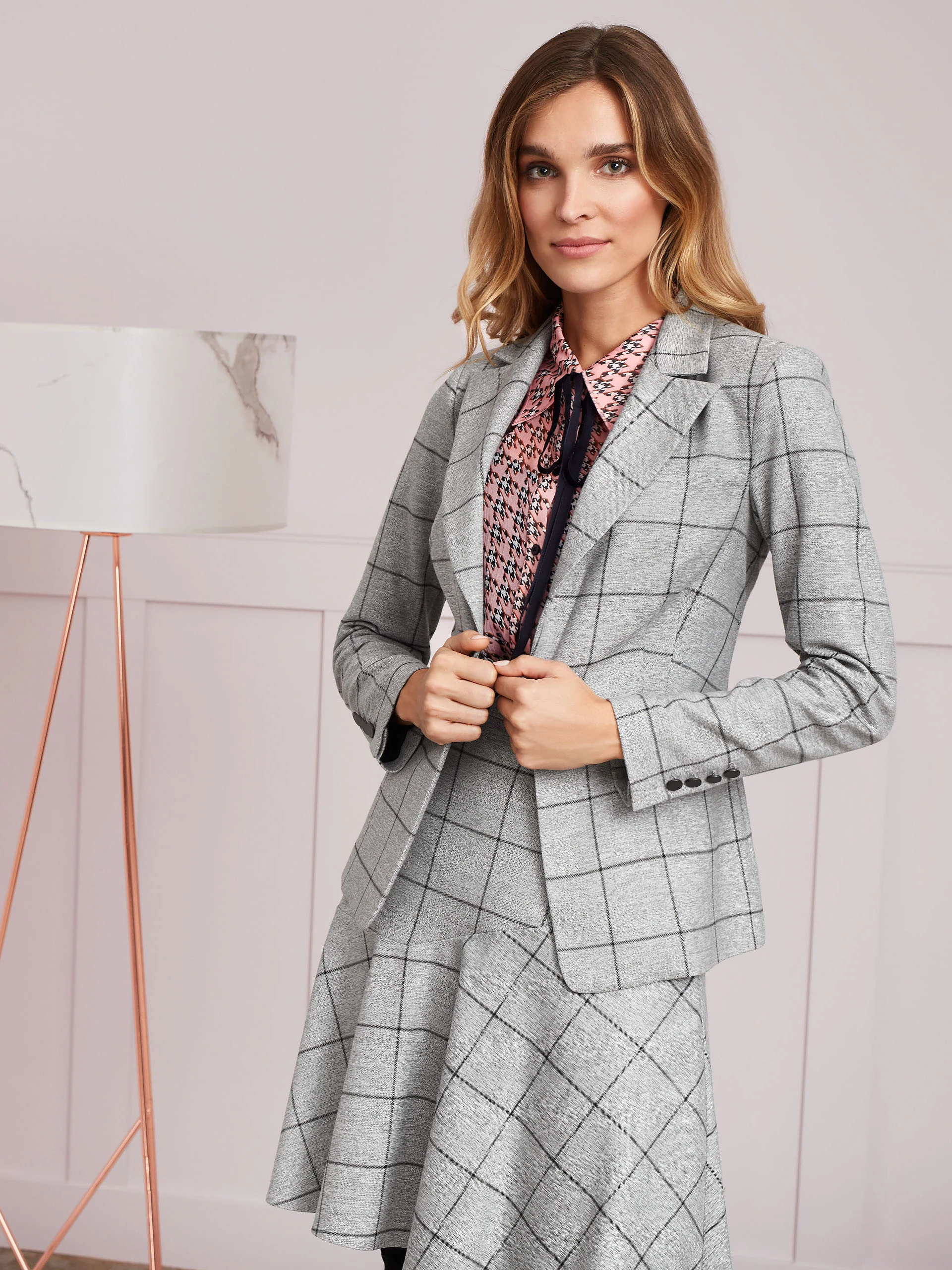 CHECKERED FLARED SKIRT