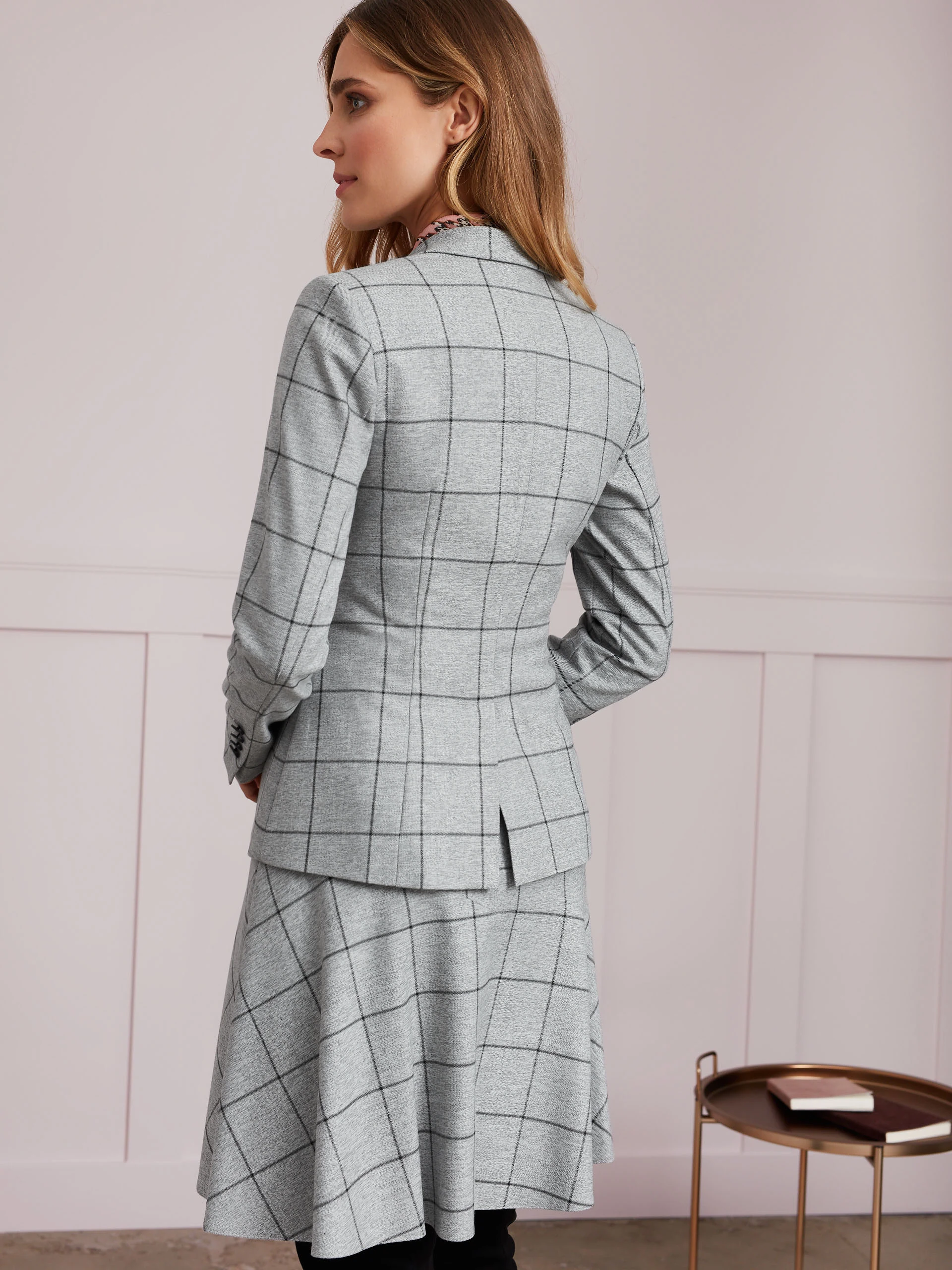 CHECKERED FLARED SKIRT