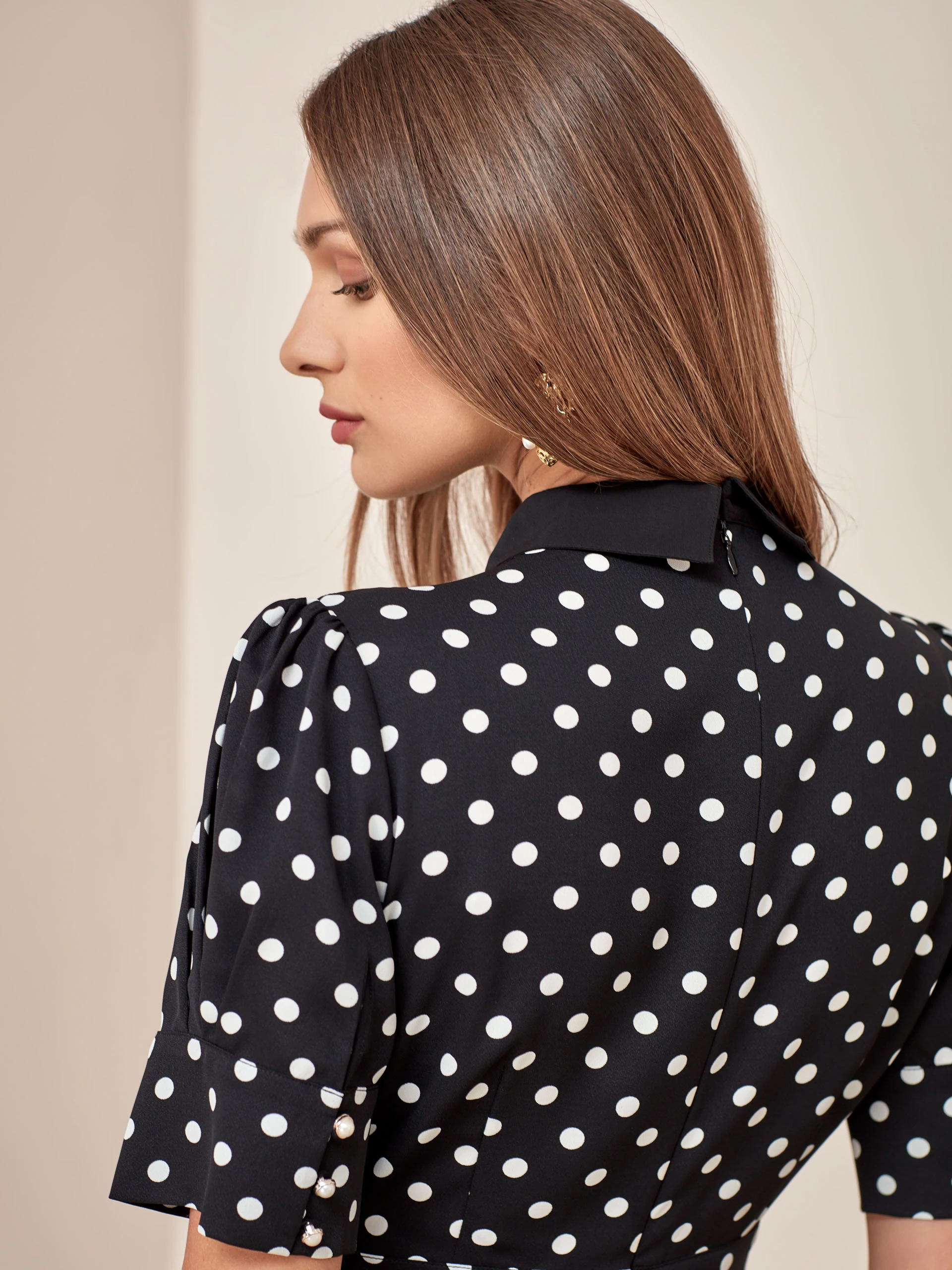 MIDI DRESS WITH PEAS