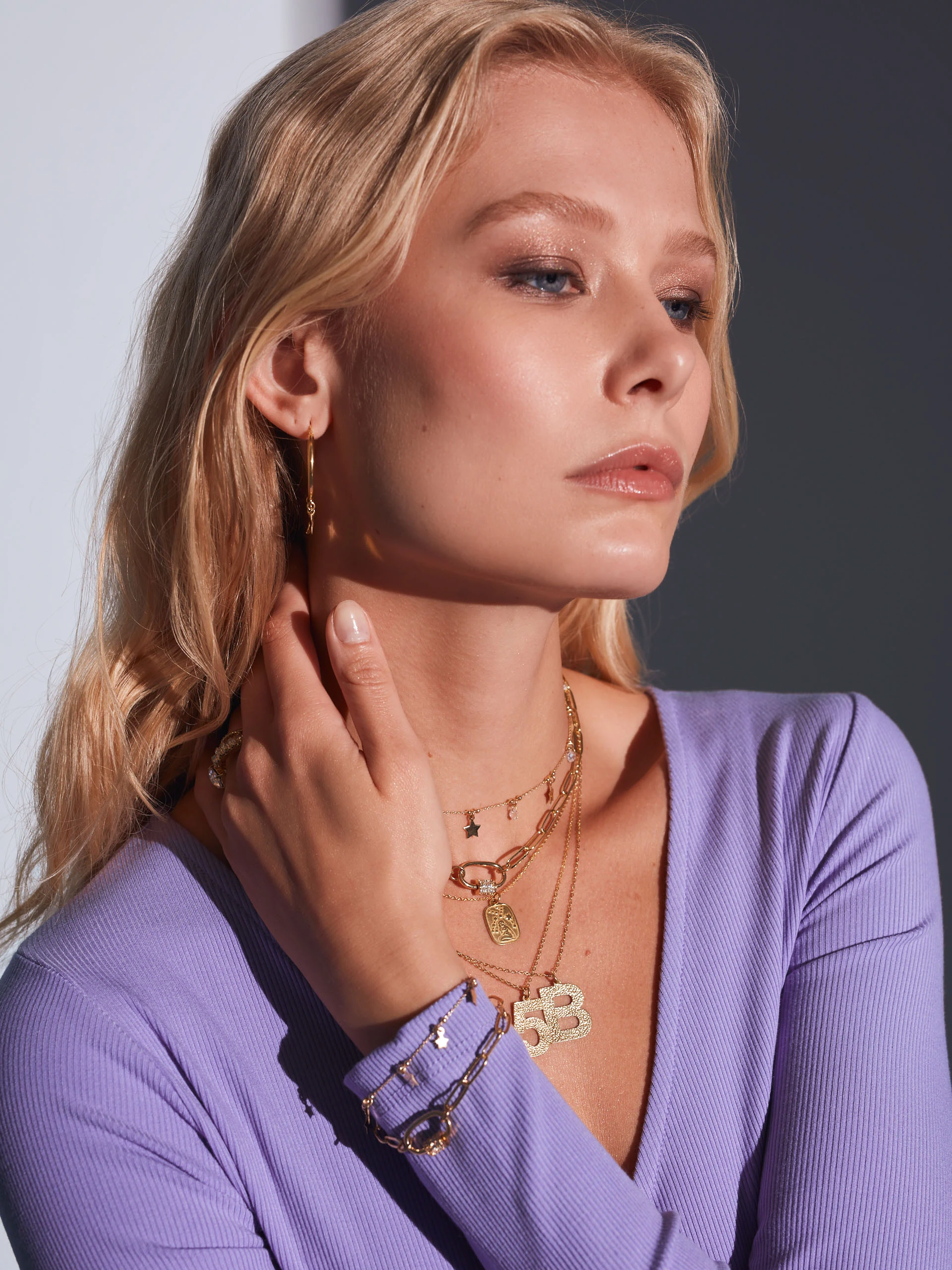 PURPLE BODY WITH ENVELOPE NECKLINE