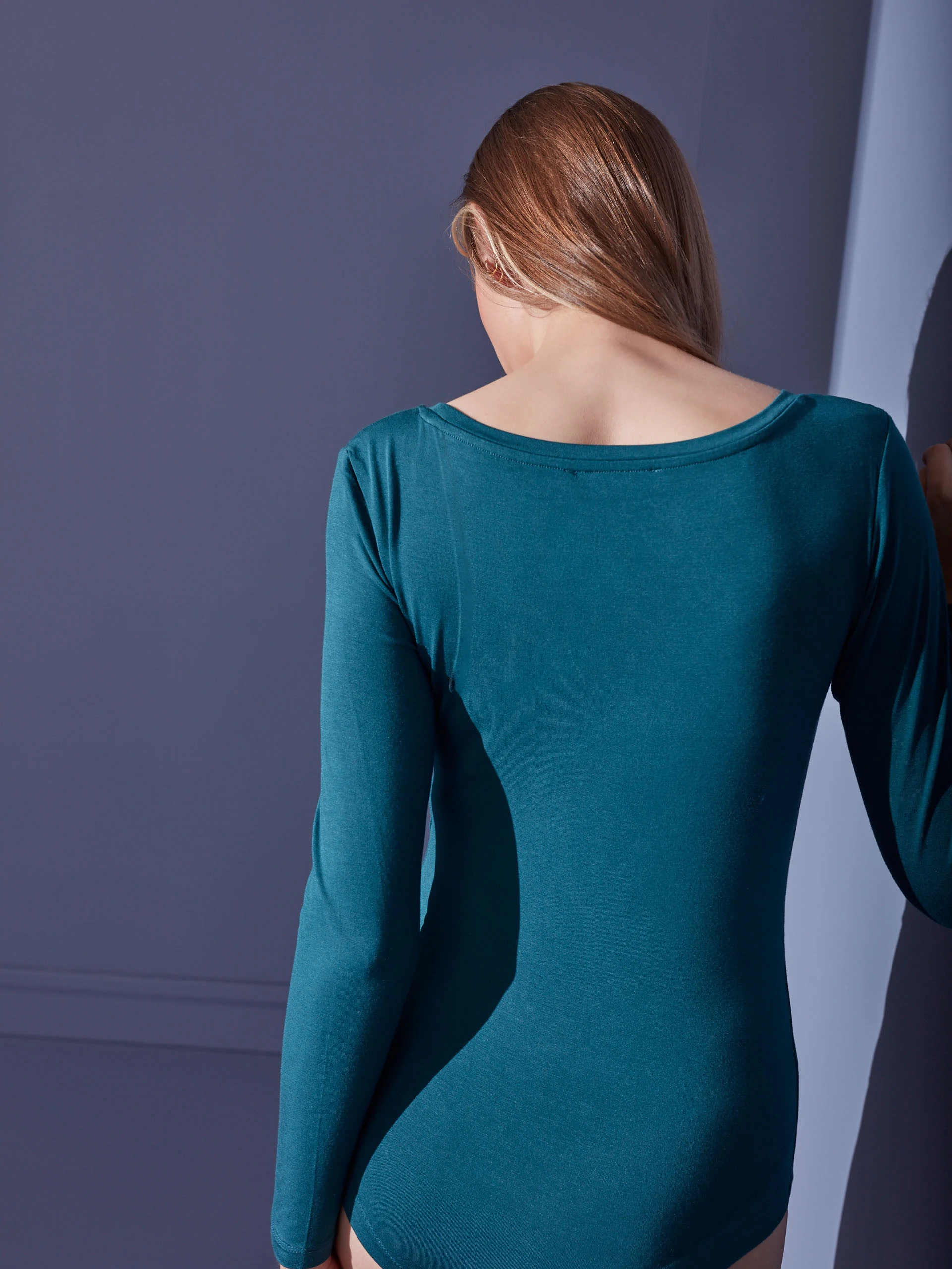 TURQUOISE LONG SLEEVE BODYSUIT