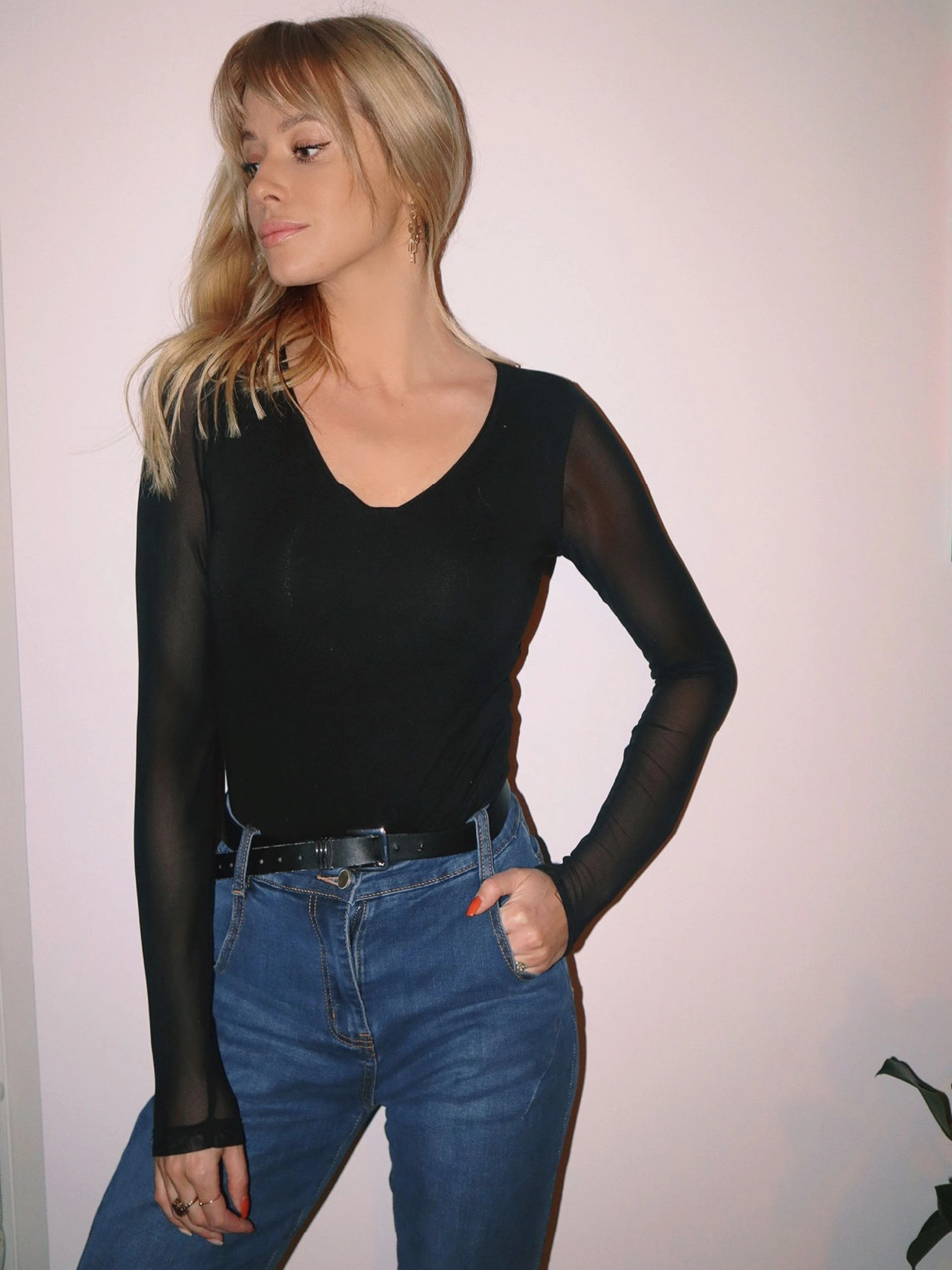 BLACK BODY WITH SEMI-TRANSPARENT SLEEVES