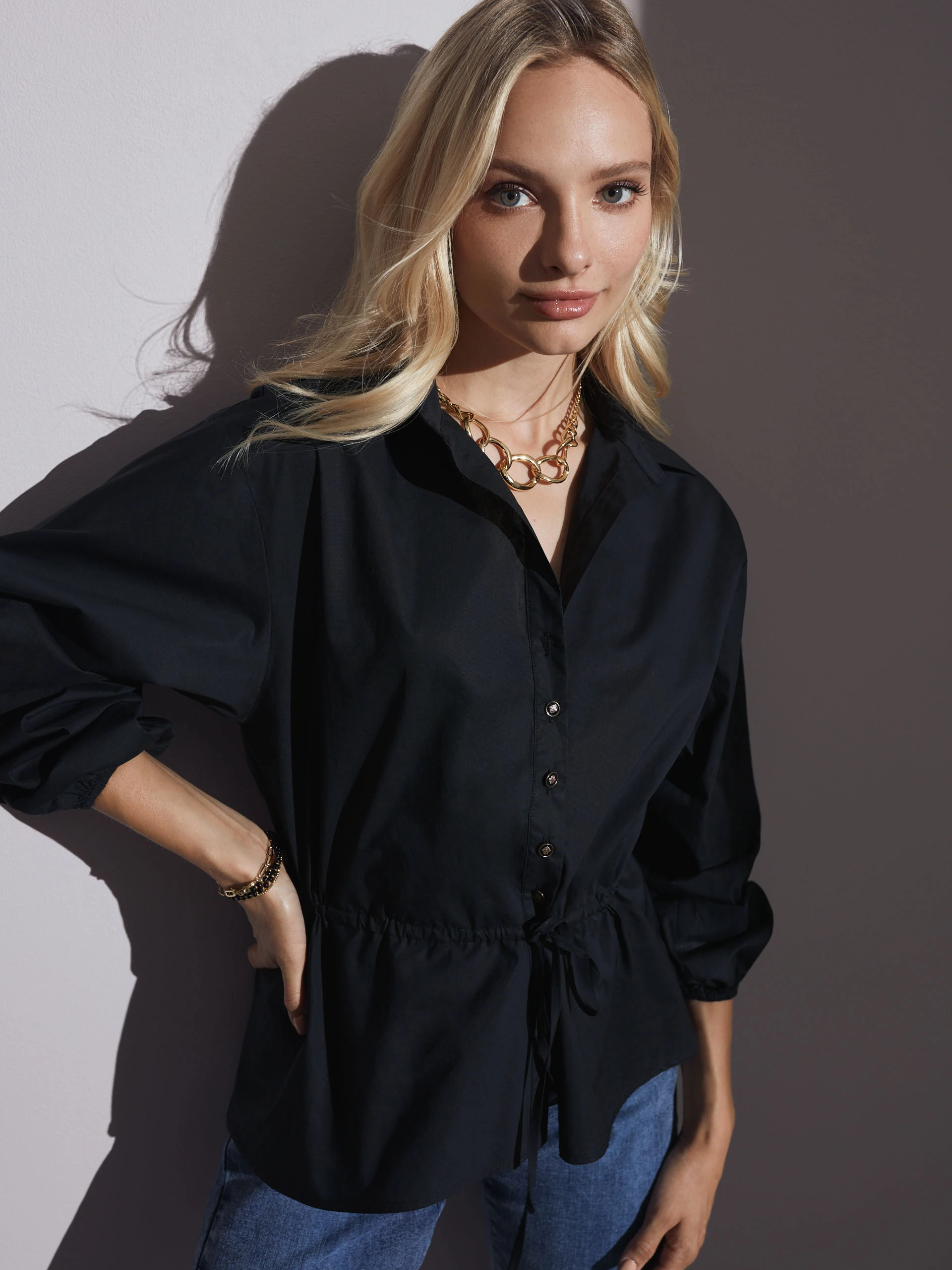 BLACK SHIRT BLOUSE