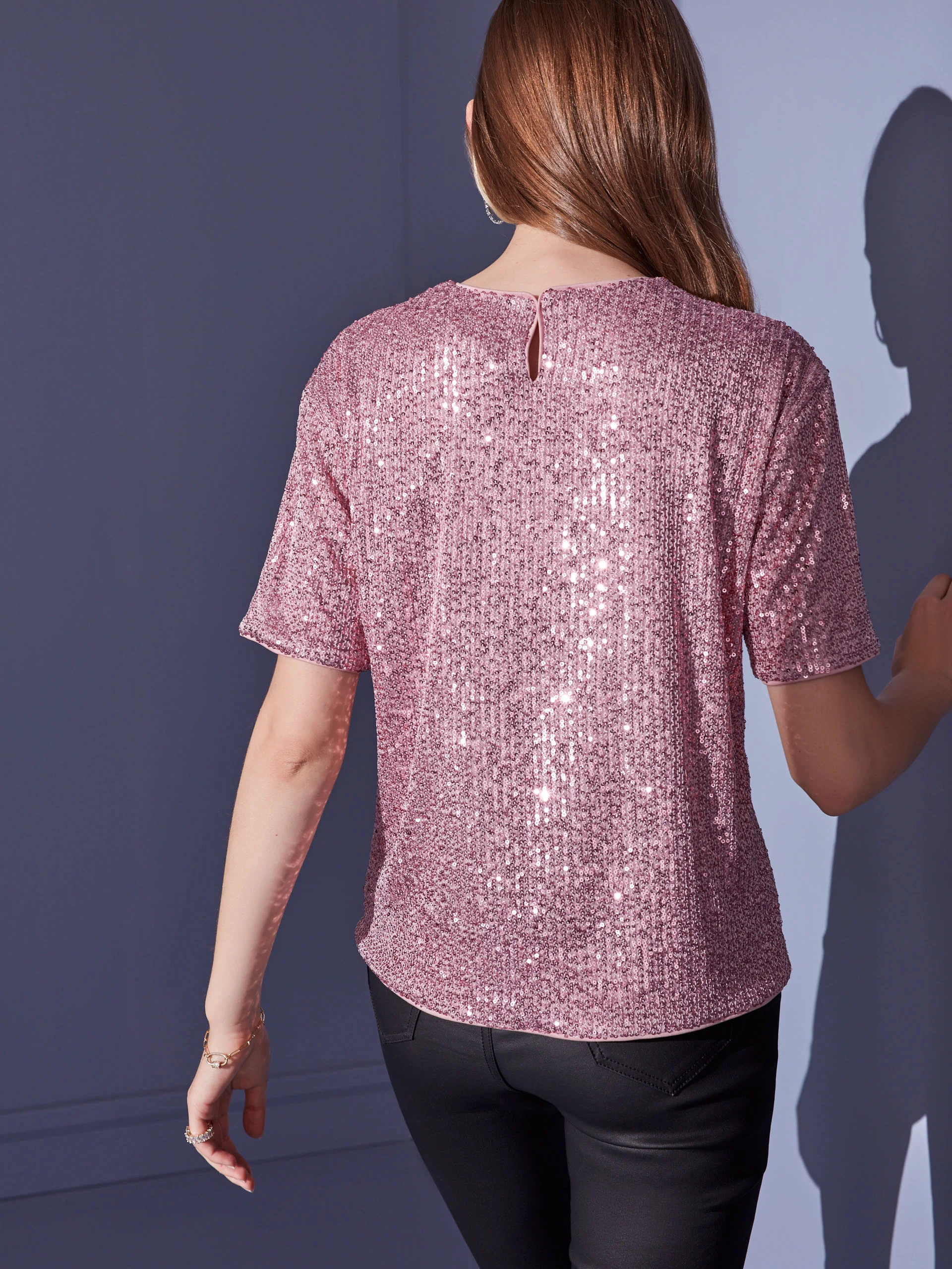 PINK SEQUIN BLOUSE