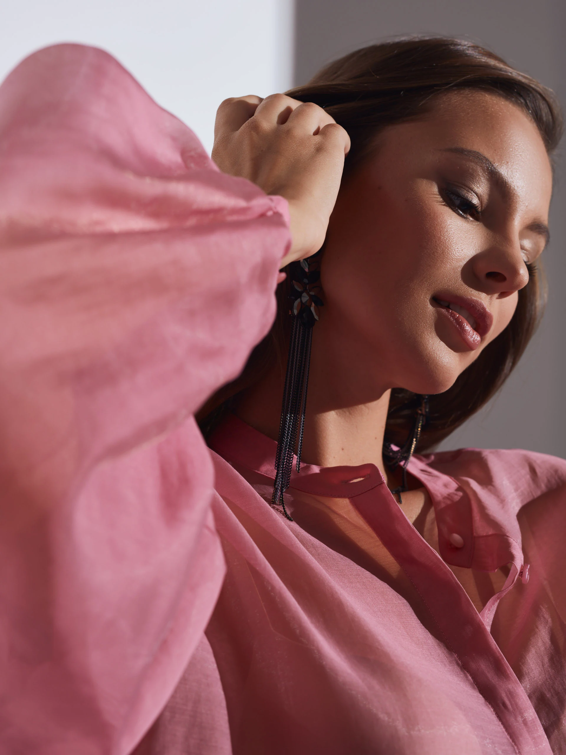 PINK SEMI-TRANSPARENT BLOUSE
