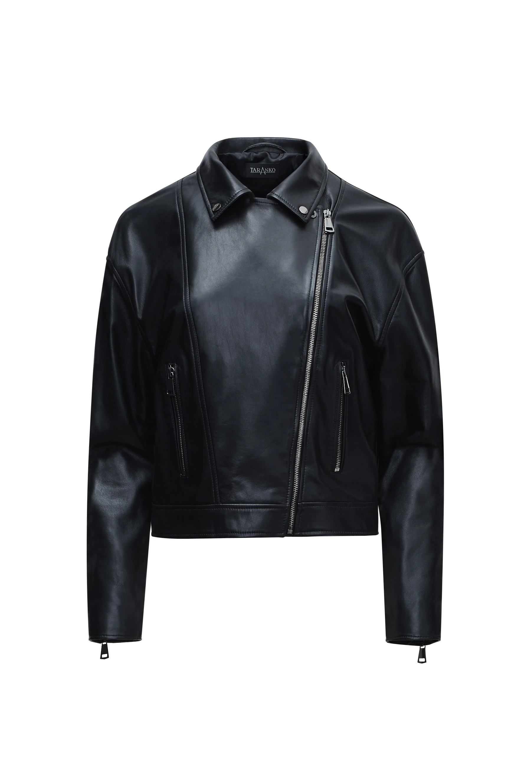 BLACK LEATHER RAMONESKI WITH TASSELS