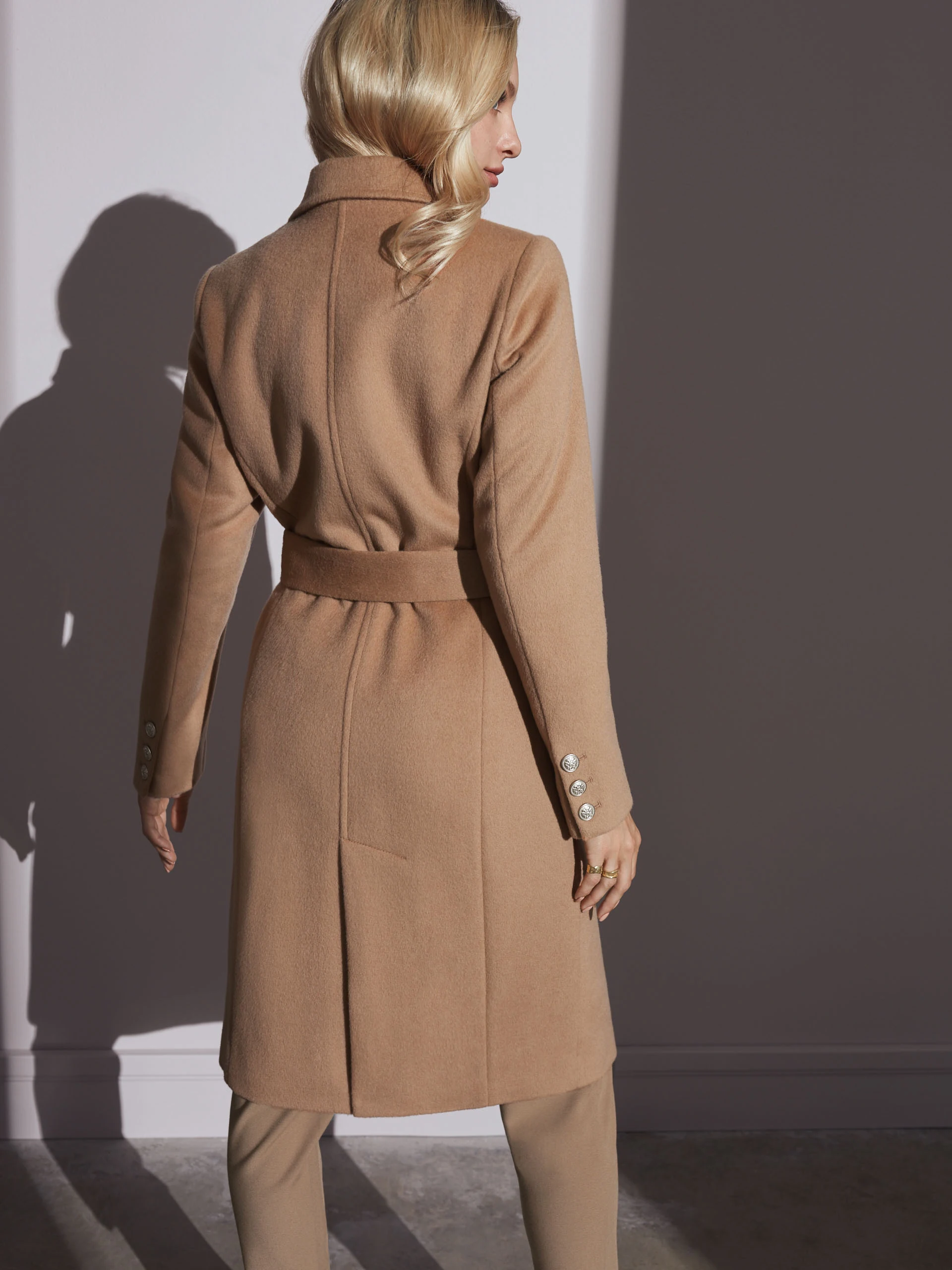 CAMEL DOUBLE-BREASTED COAT