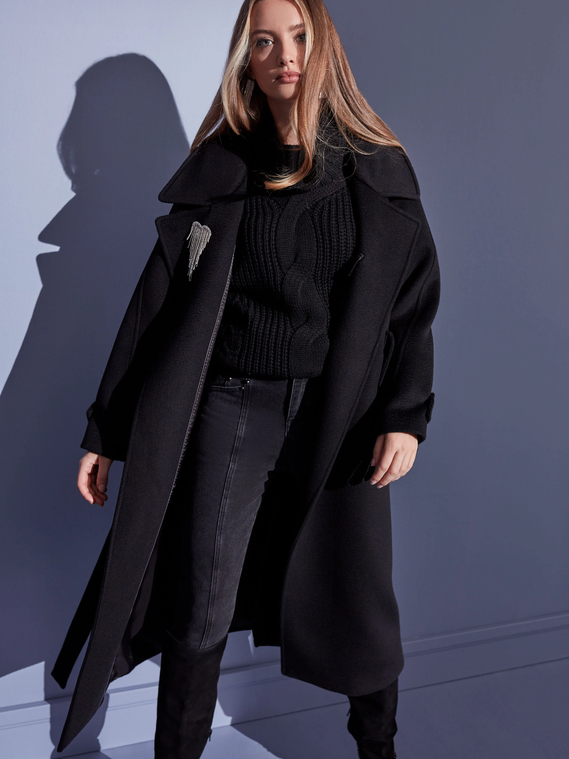 OVERSIZED COAT WITH ZIBELLINO EFFECT