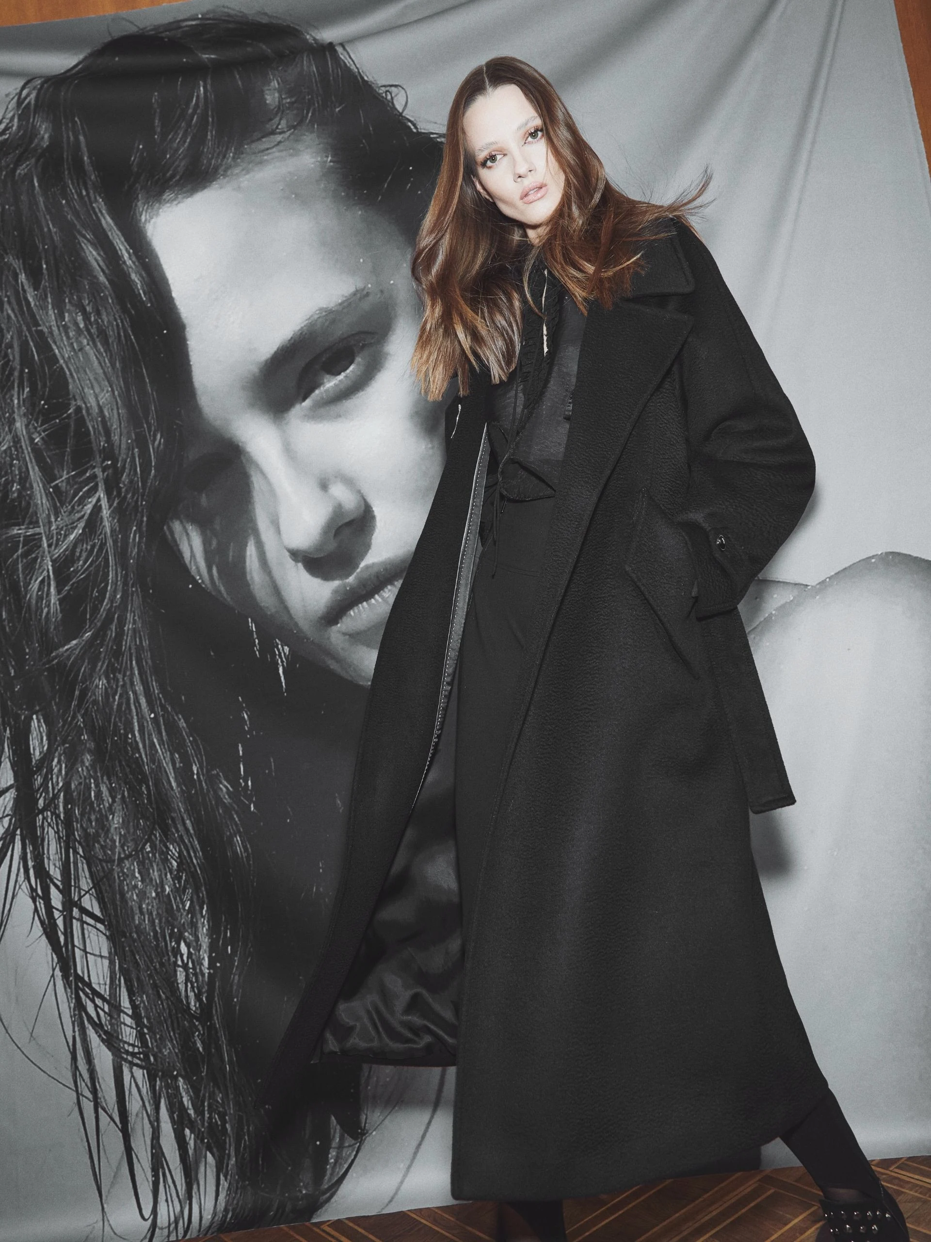 OVERSIZED COAT WITH ZIBELLINO EFFECT