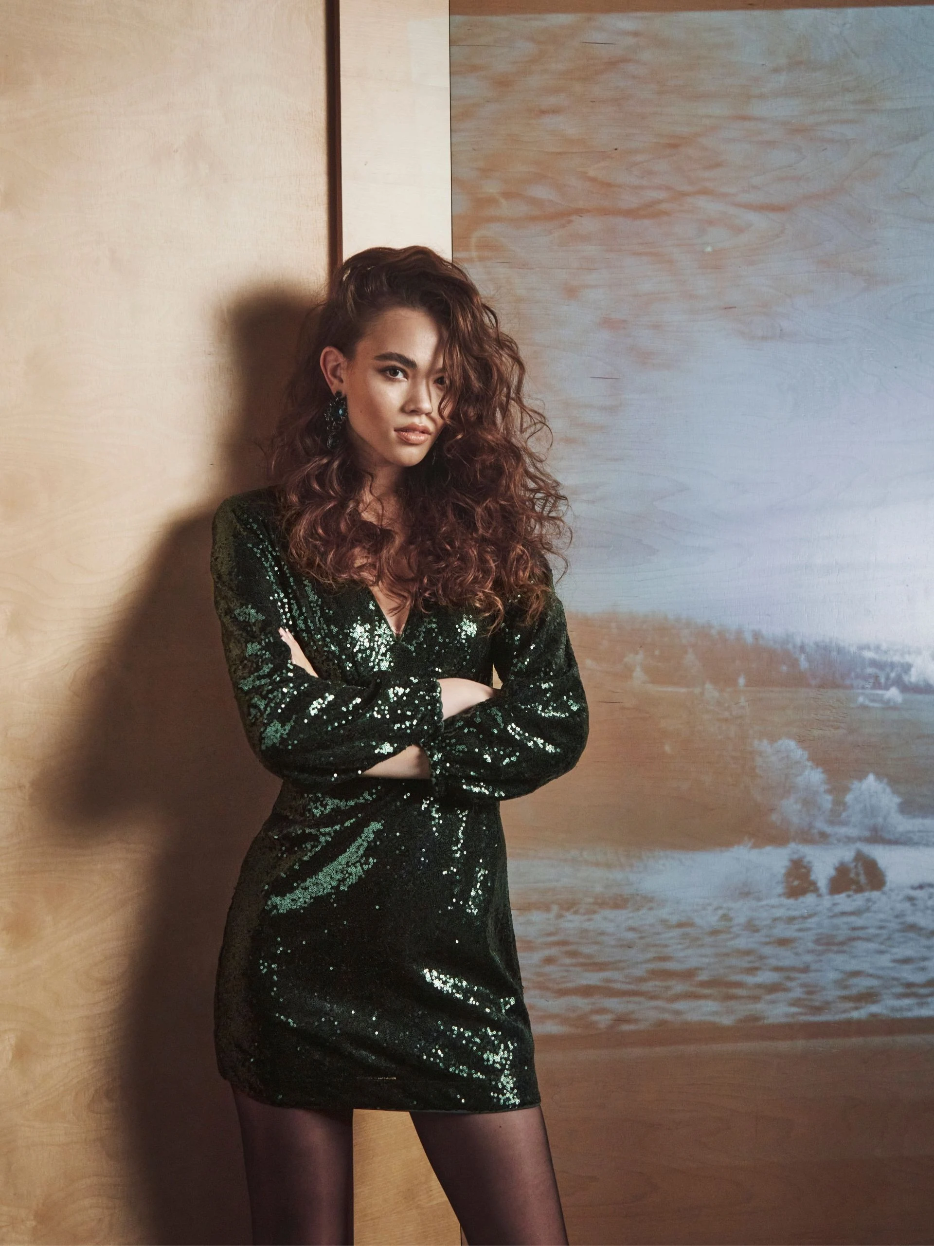GREEN SHINY DRESS