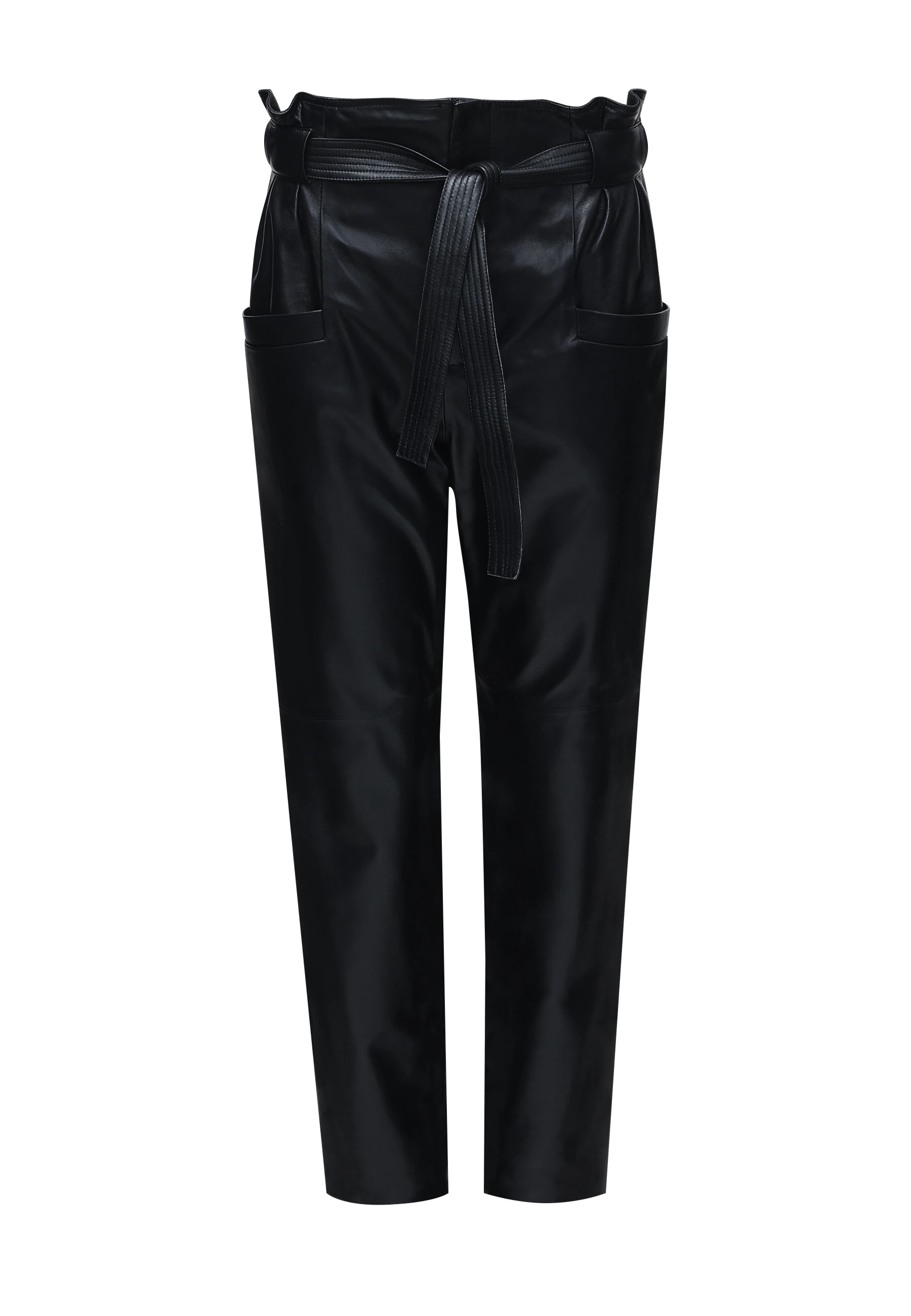 HIGH-WAISTED LEATHER PANTS
