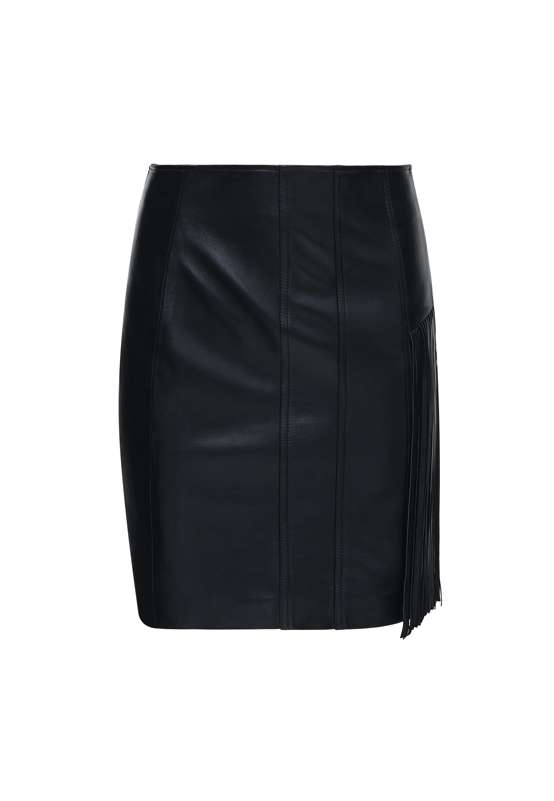 LEATHER SKIRT WITH TASSELS