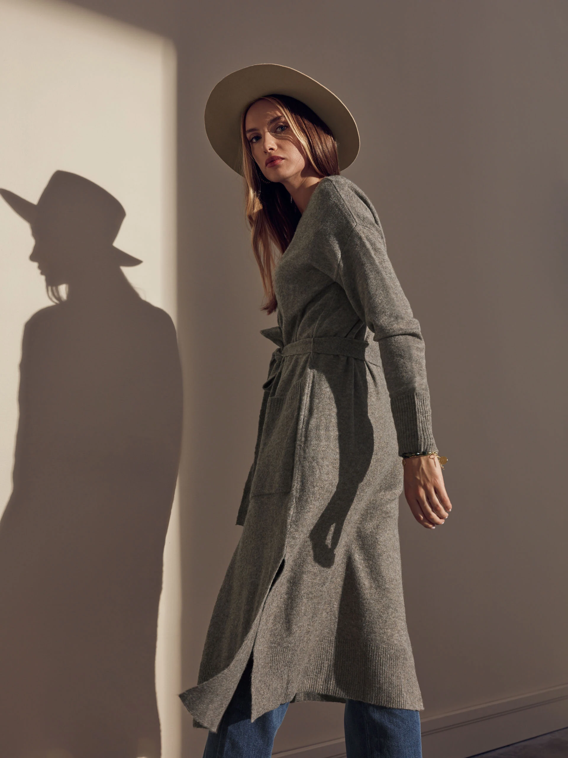 LONG TIED CARDIGAN