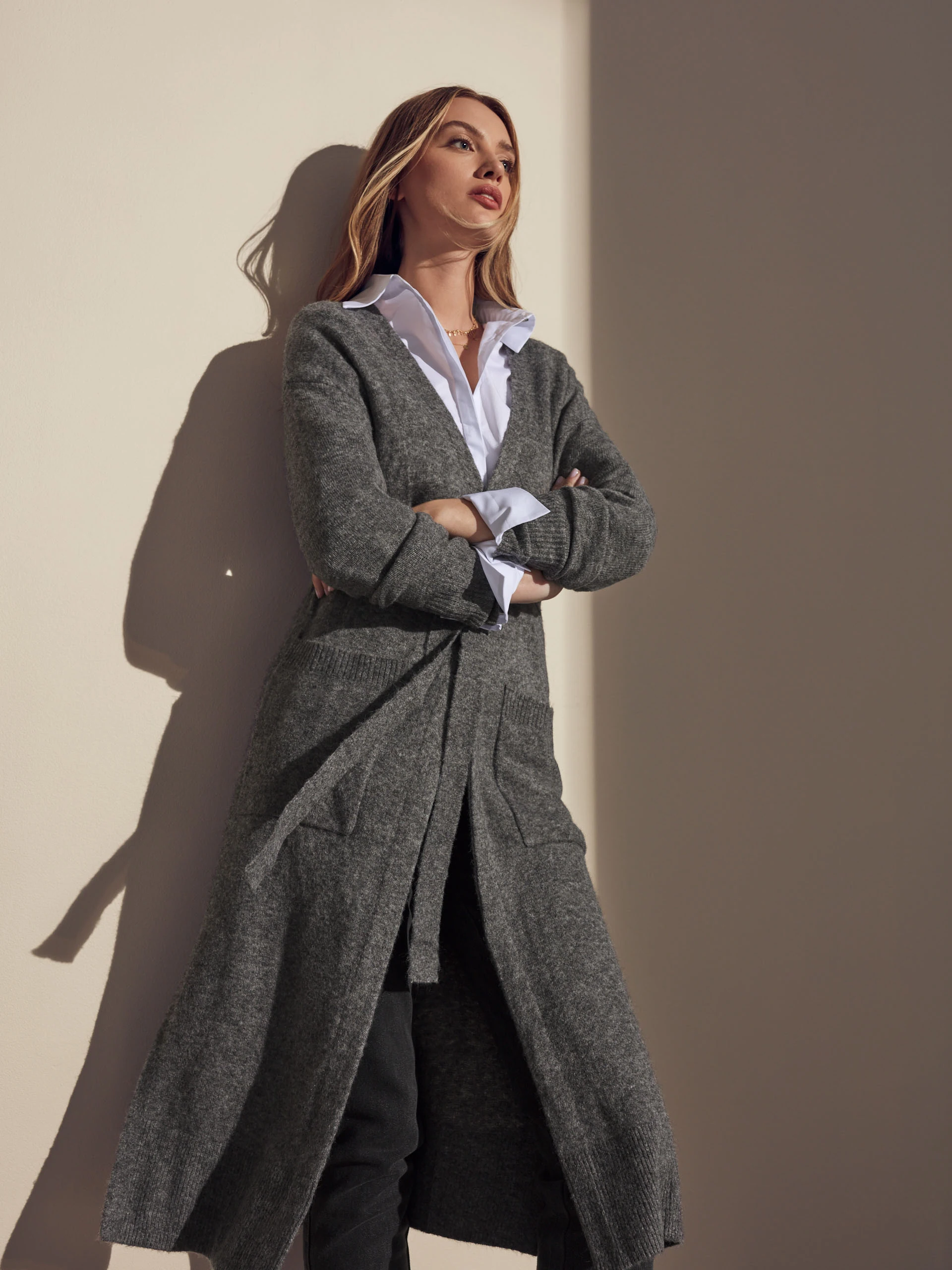 LONG GRAY CARDIGAN