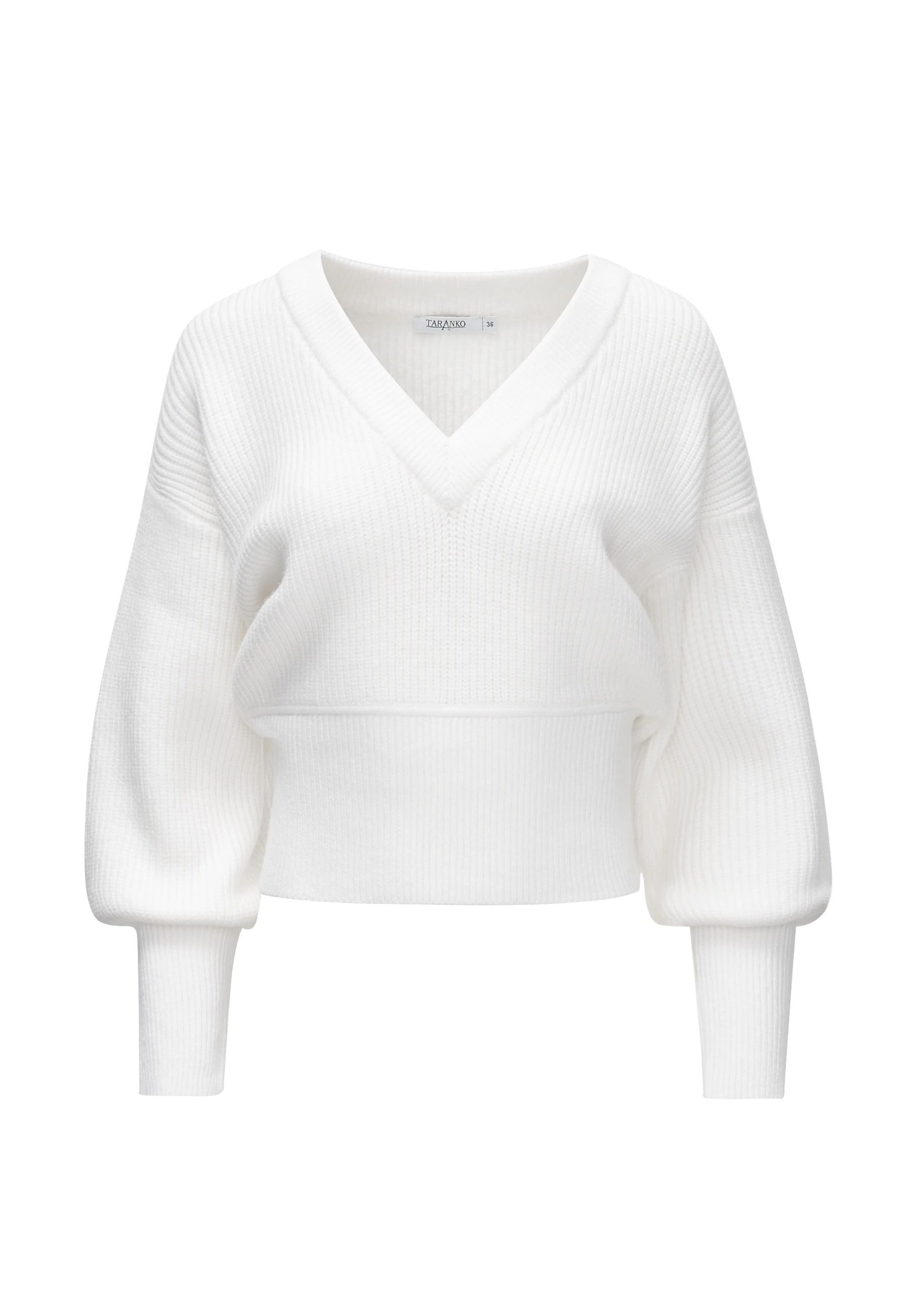 CREAM SWEATER WITH V NECKLINE