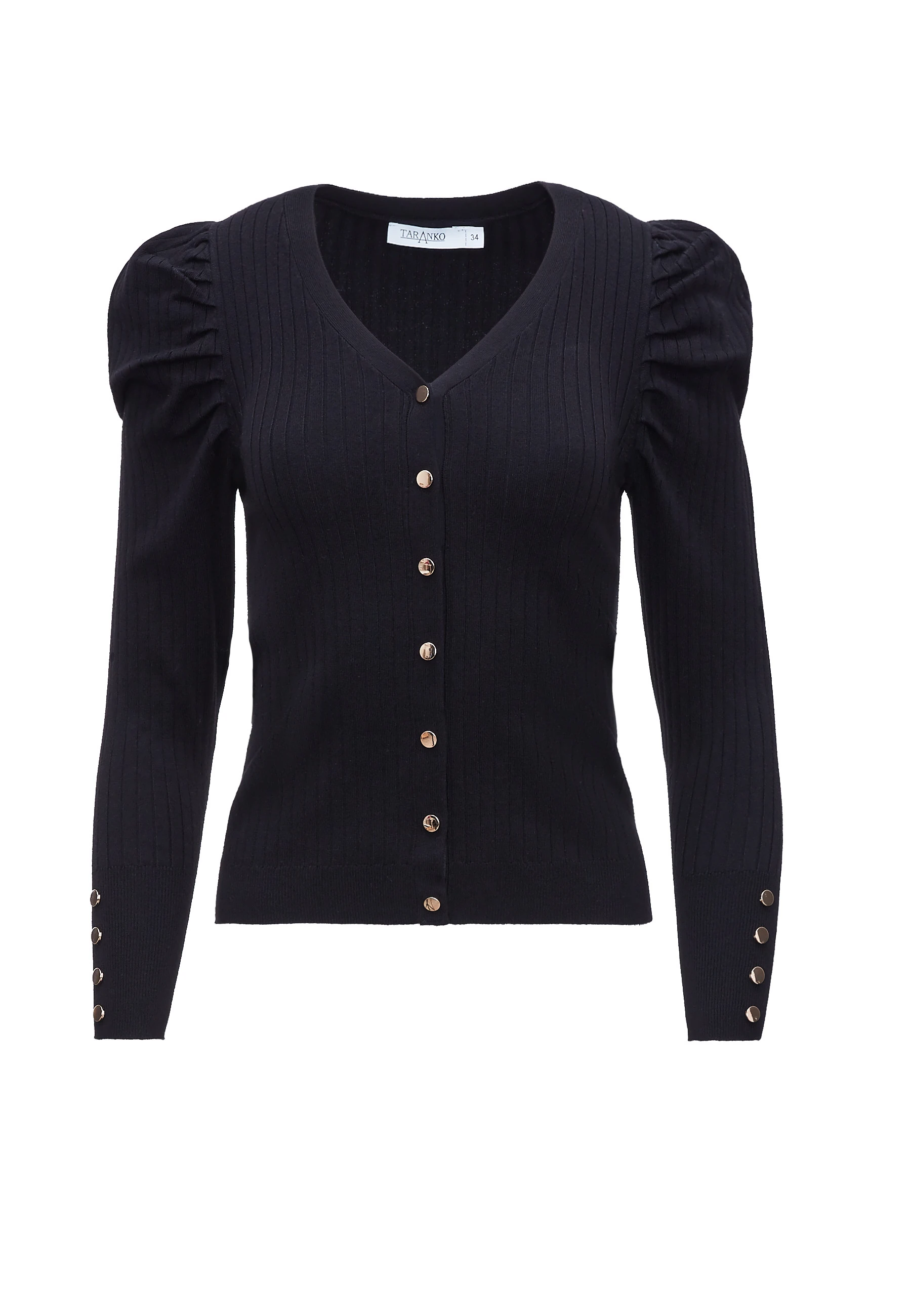 BLACK SWEATER WITH BUFFETS