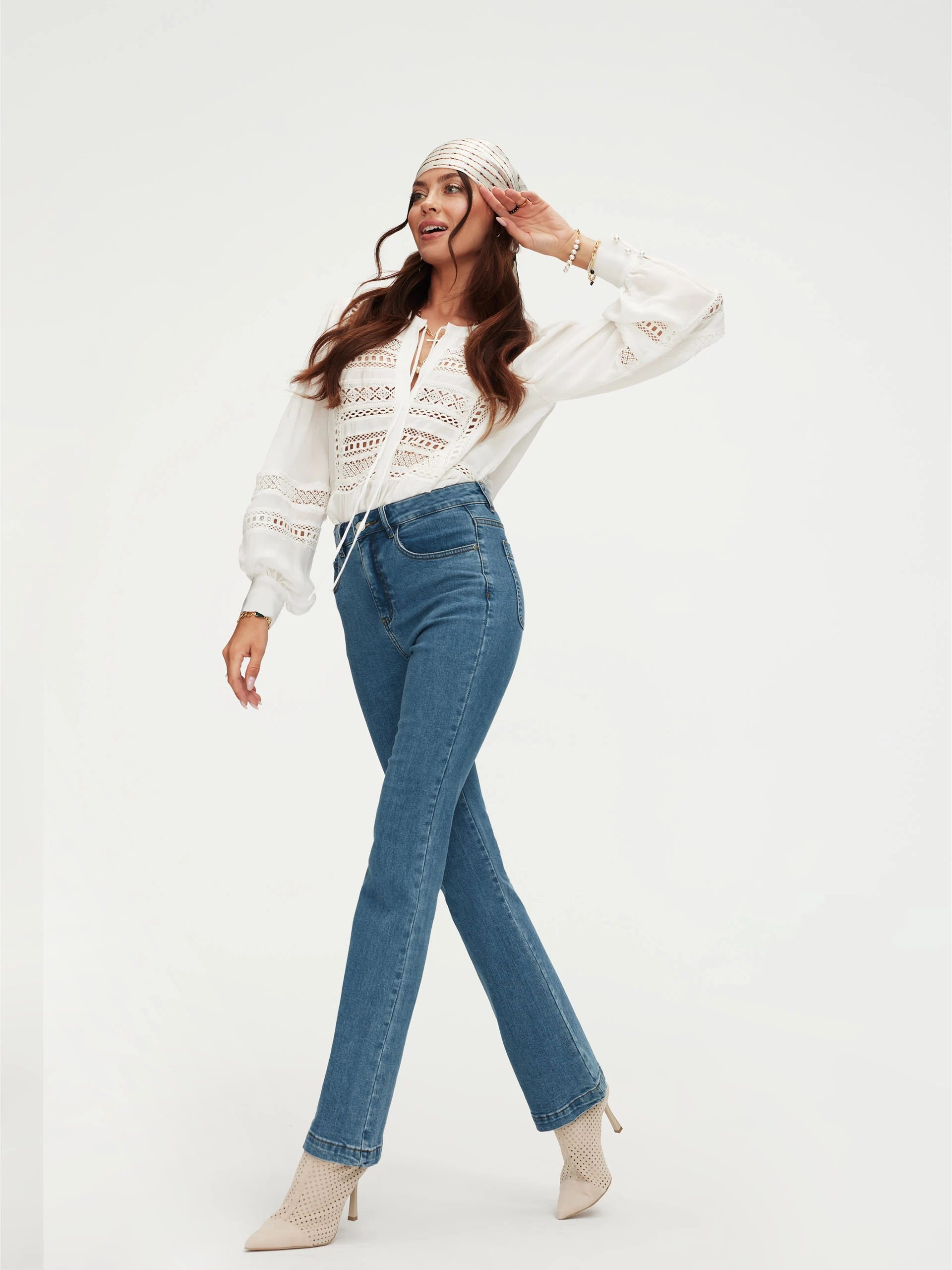 White blouse with laced details
