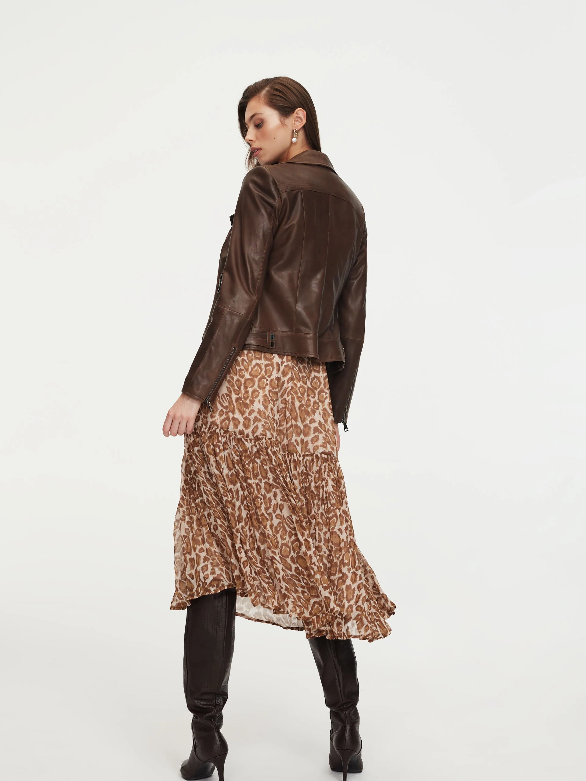 Brown leather jacket