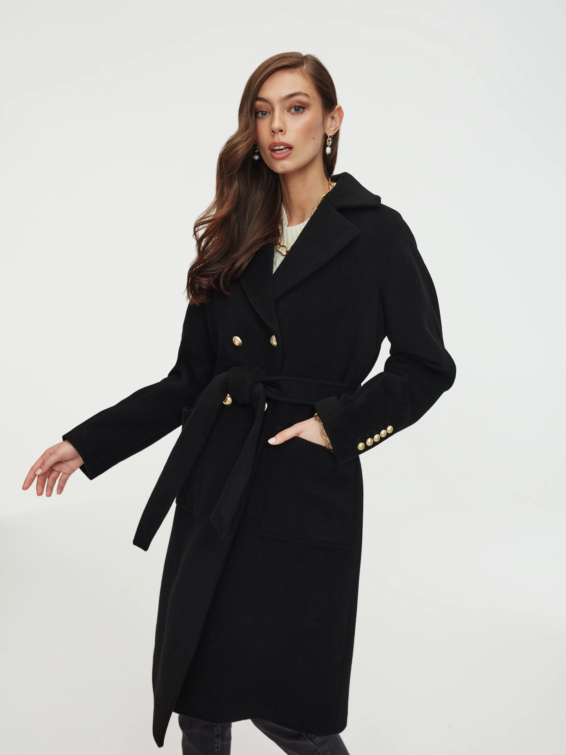 Black wool coat
