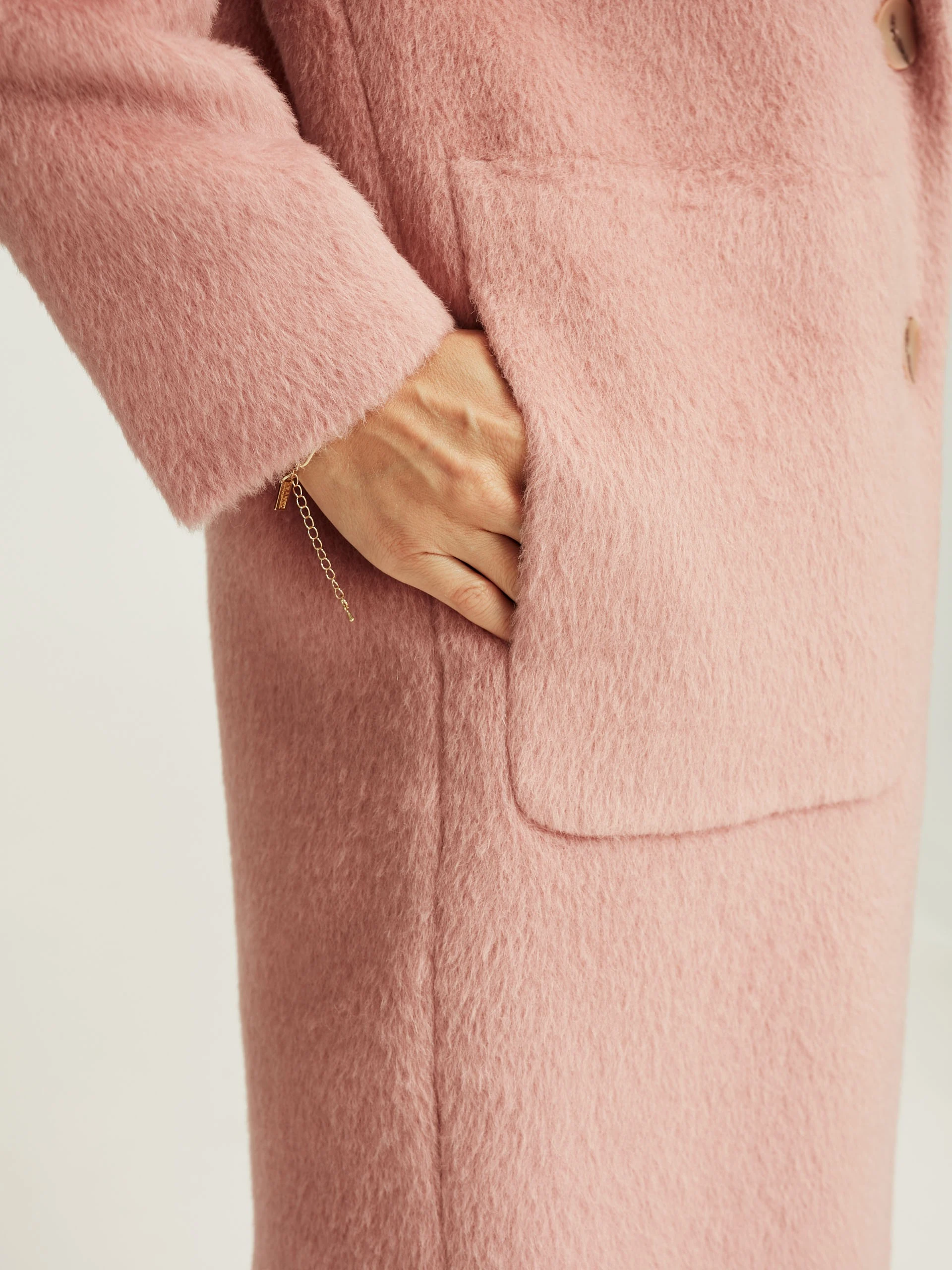 Pink wool and alpaca coat