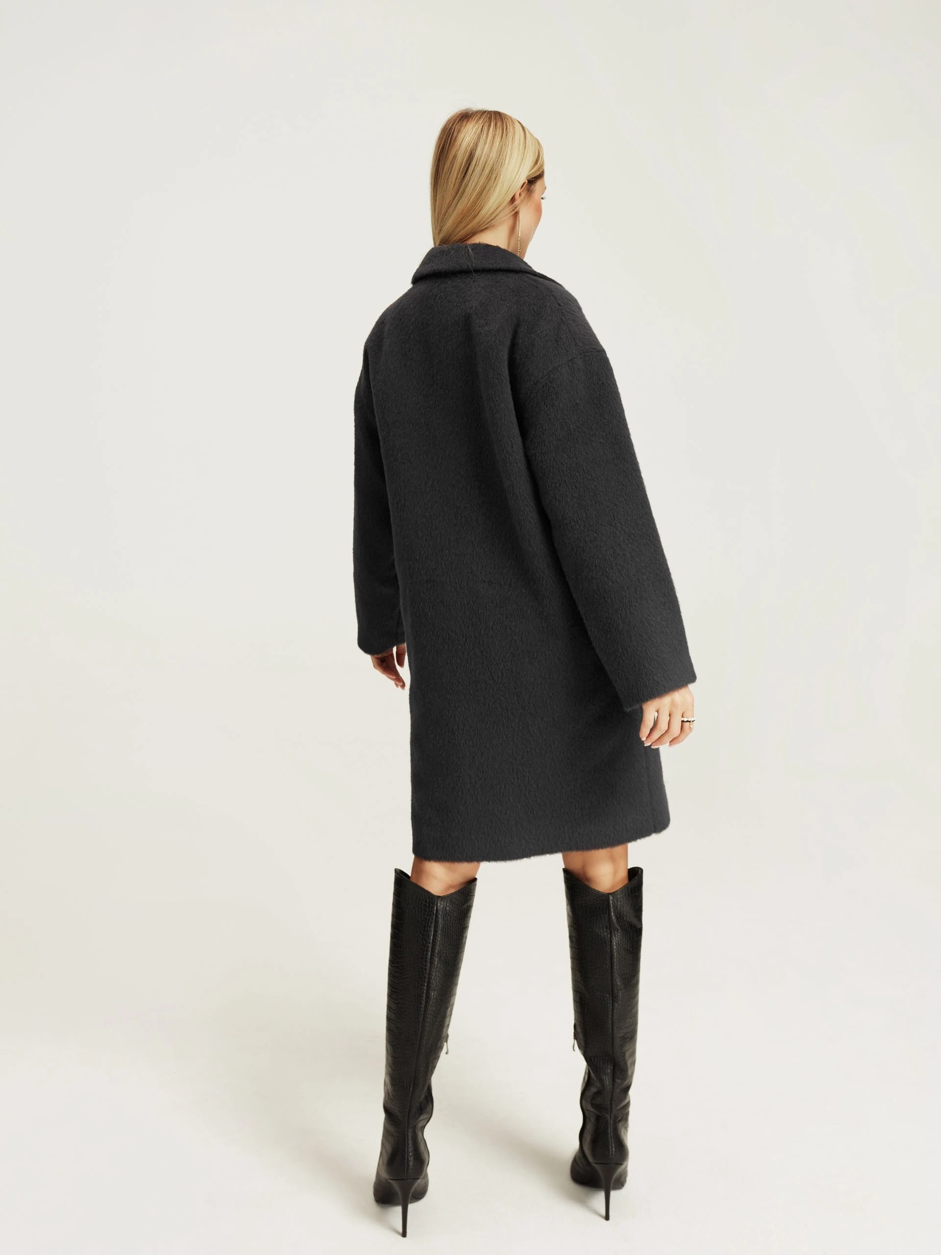 Dark grey wool and alpaca coat