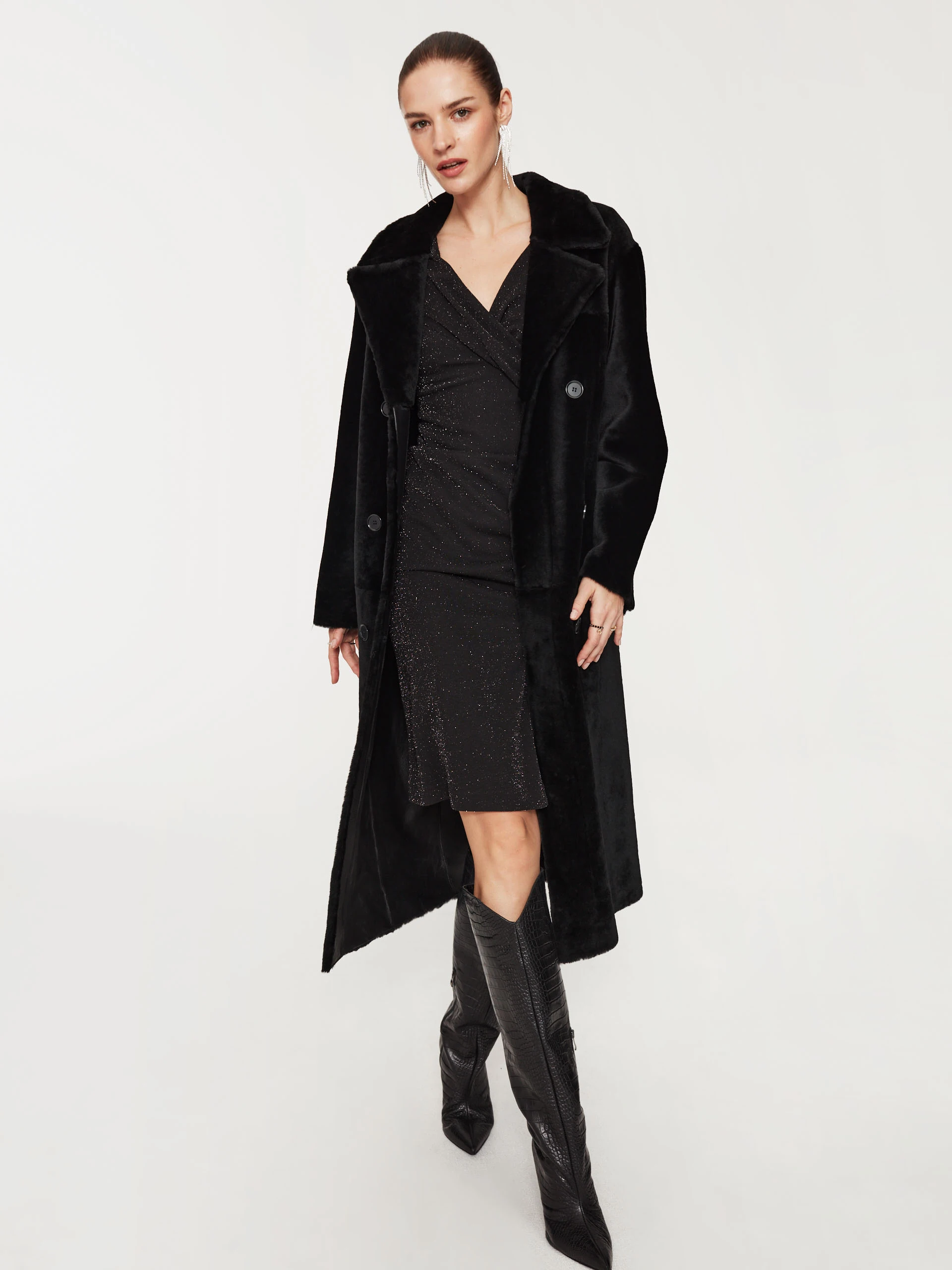 Black merino coat