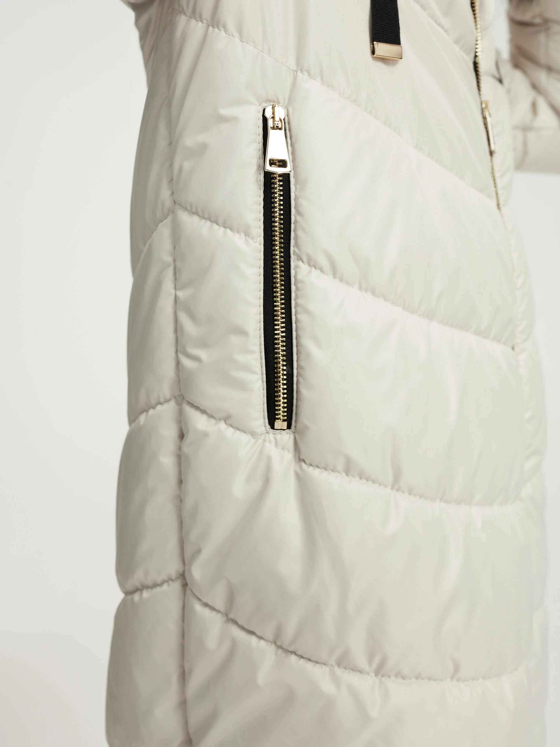 Cream hooded coat
