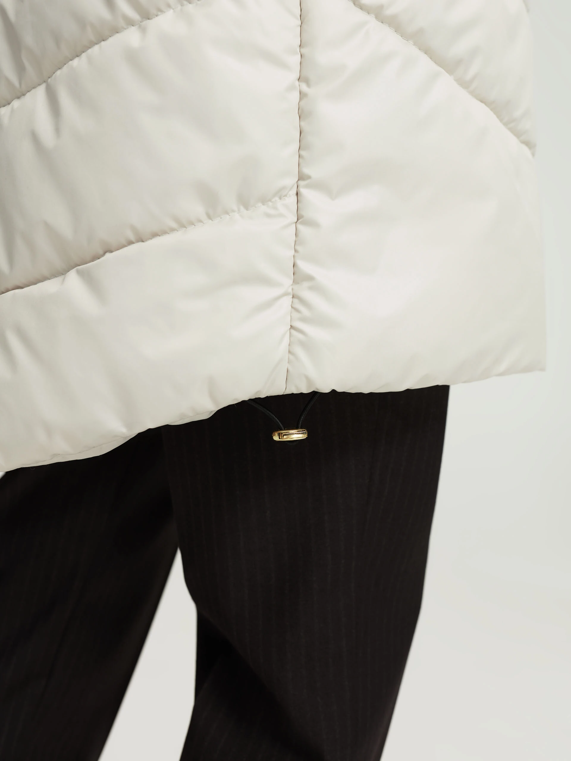 Cream hooded coat