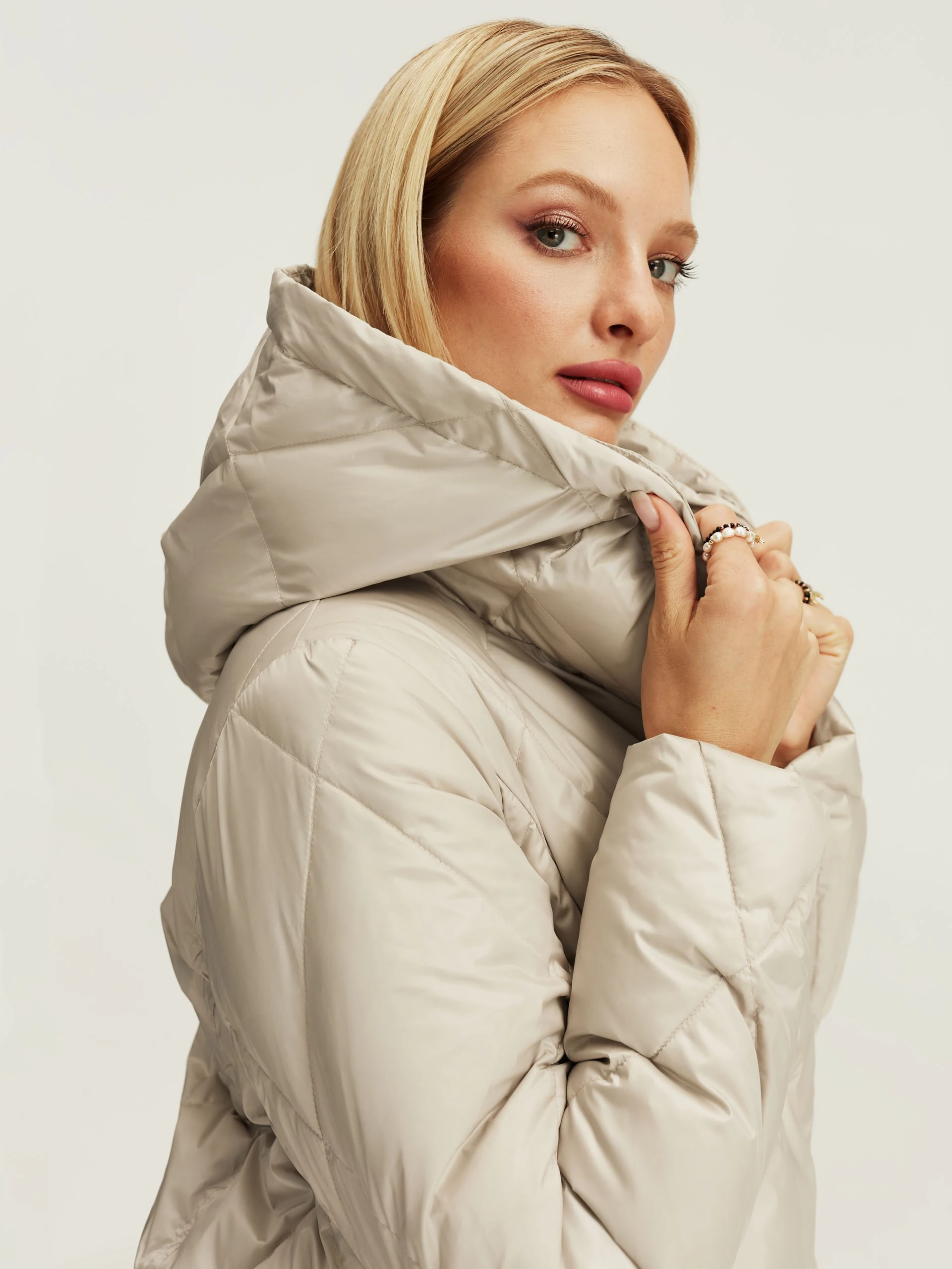 Beige down coat