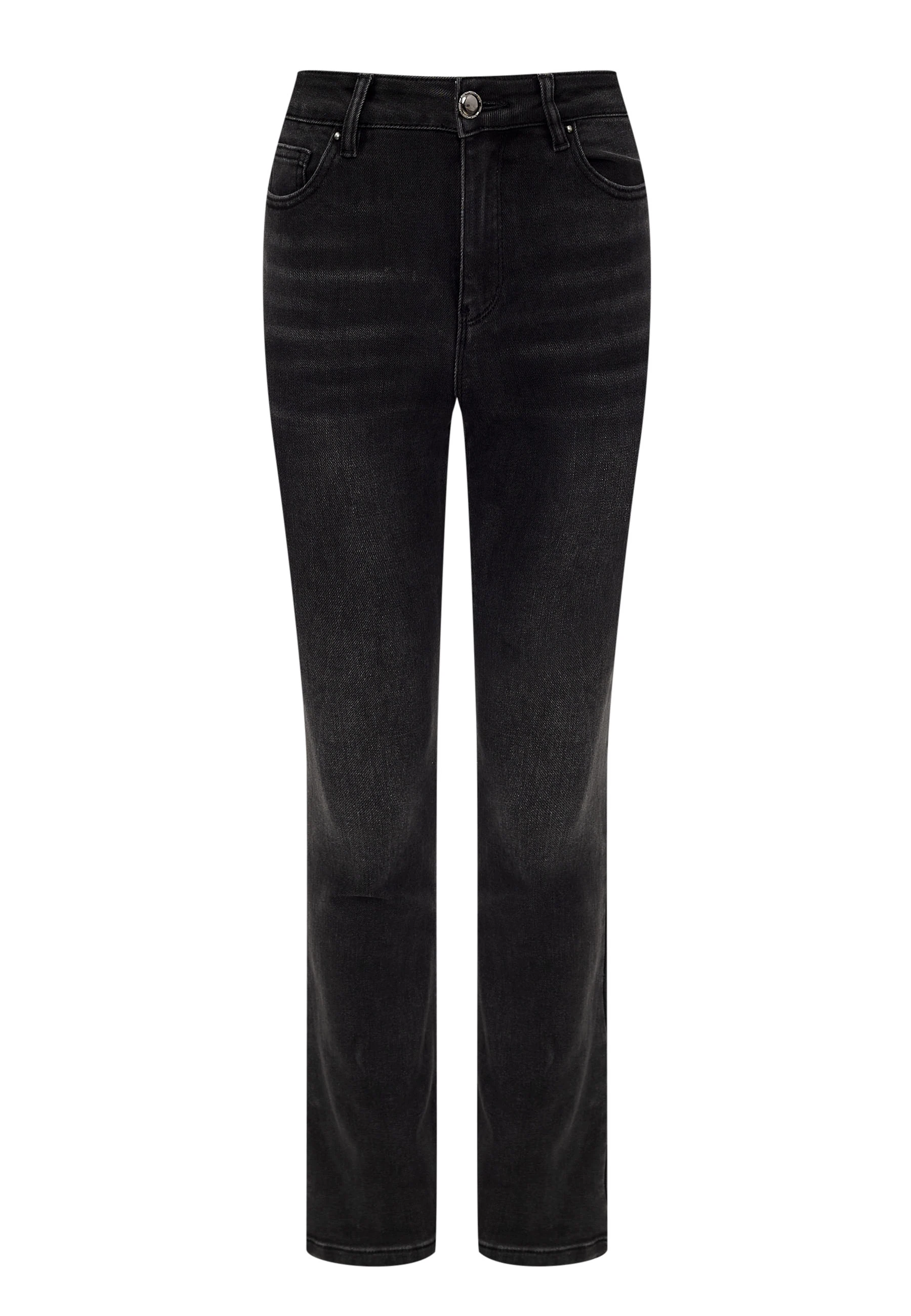 Black wide-leg jeans