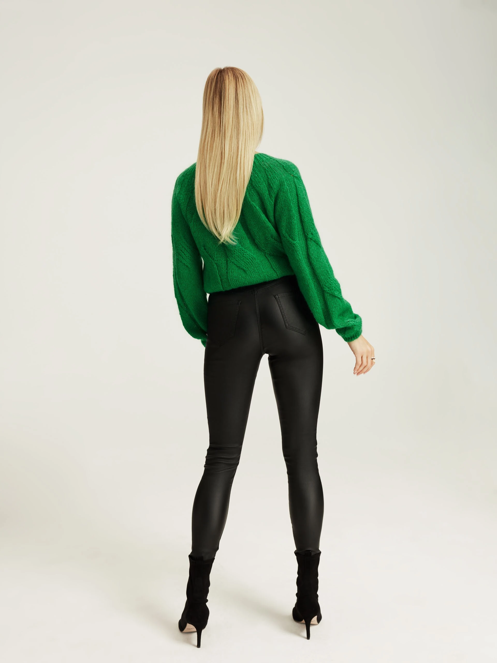 Black waxed pants