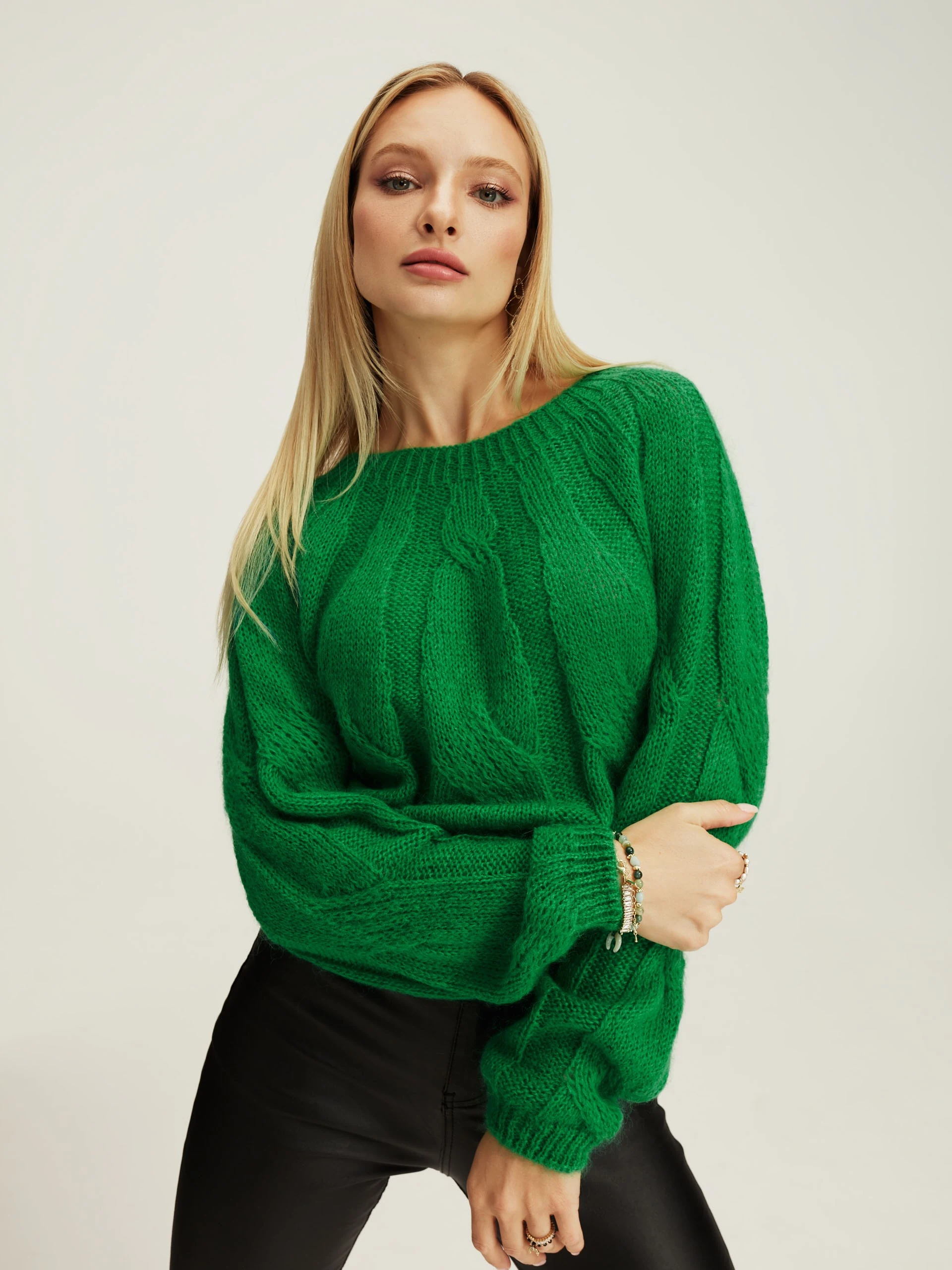 Green mohair sweater
