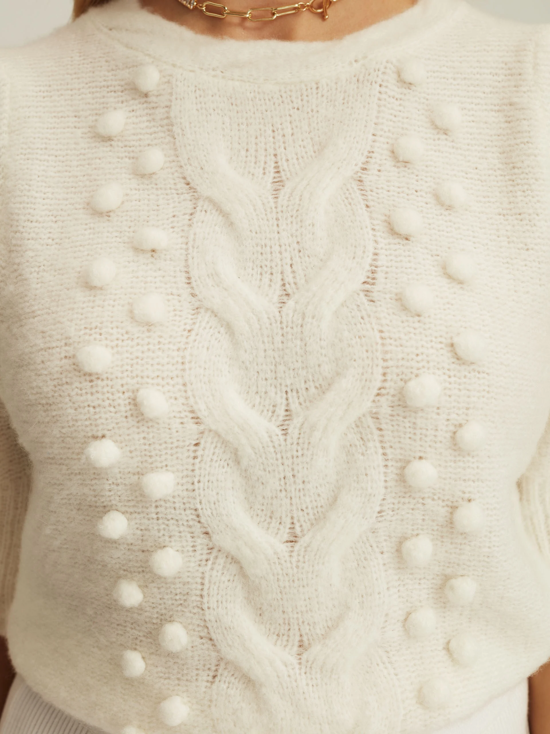 Wool sweater with short sleeves