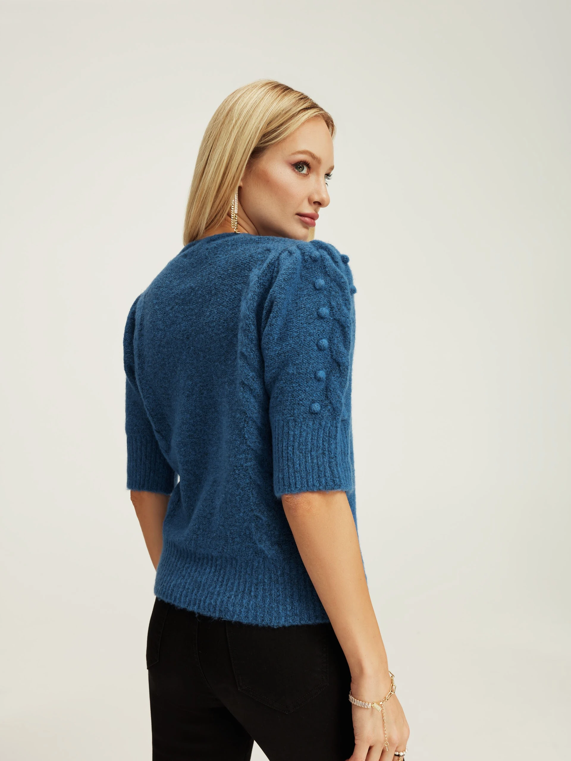 Navy blue wool sweater