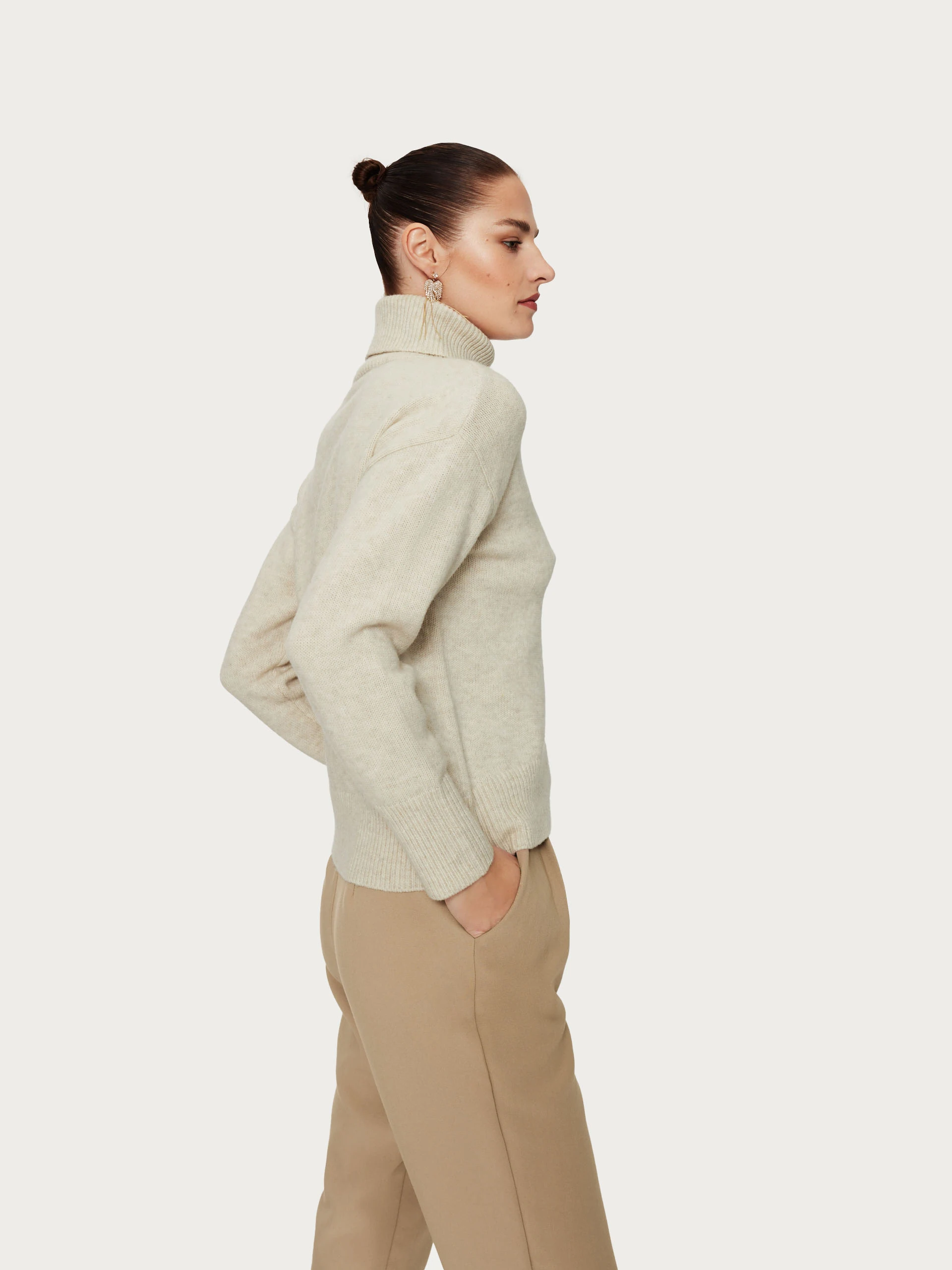 Cream turtleneck sweater