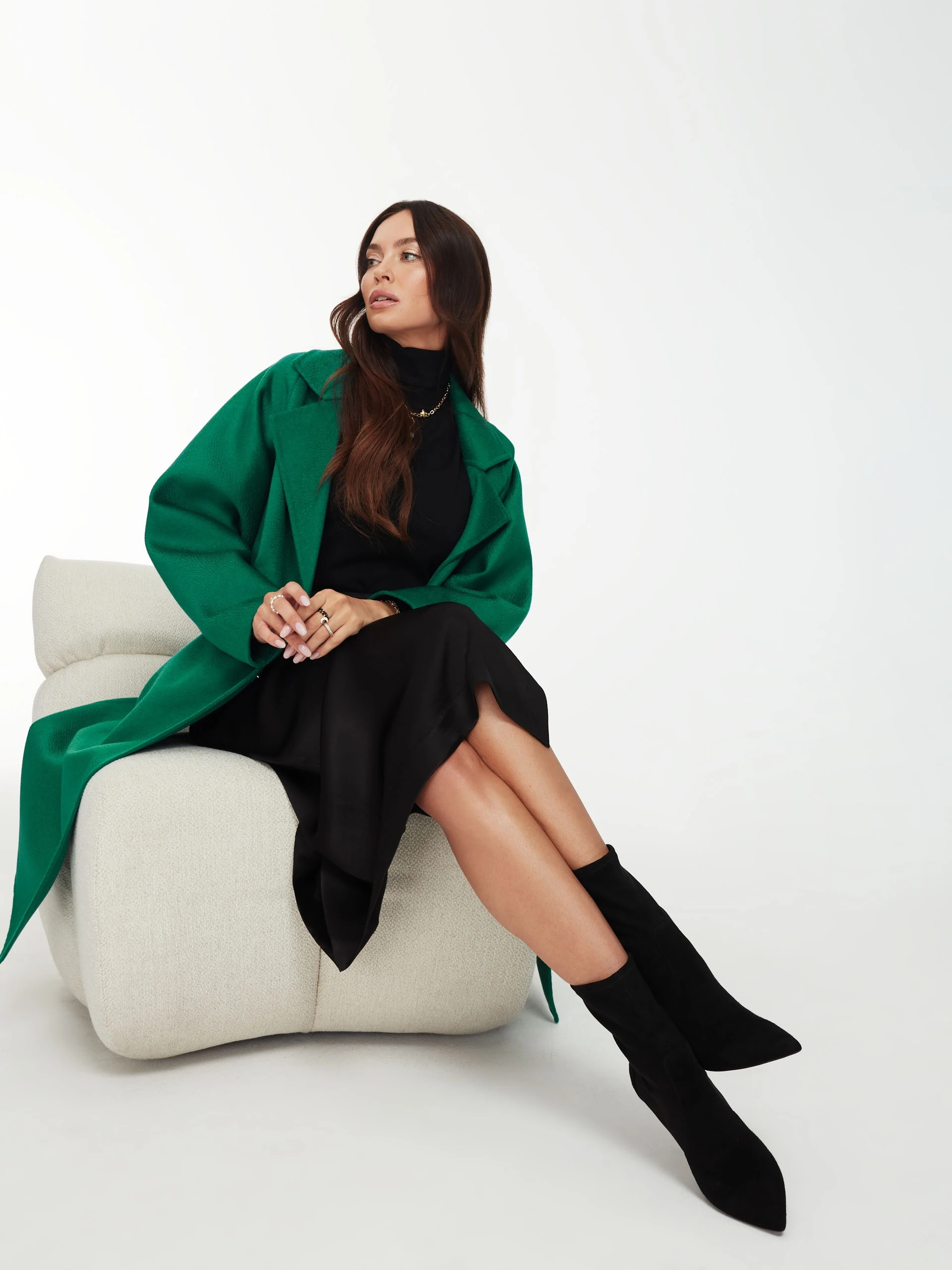 Classic black turtleneck sweater